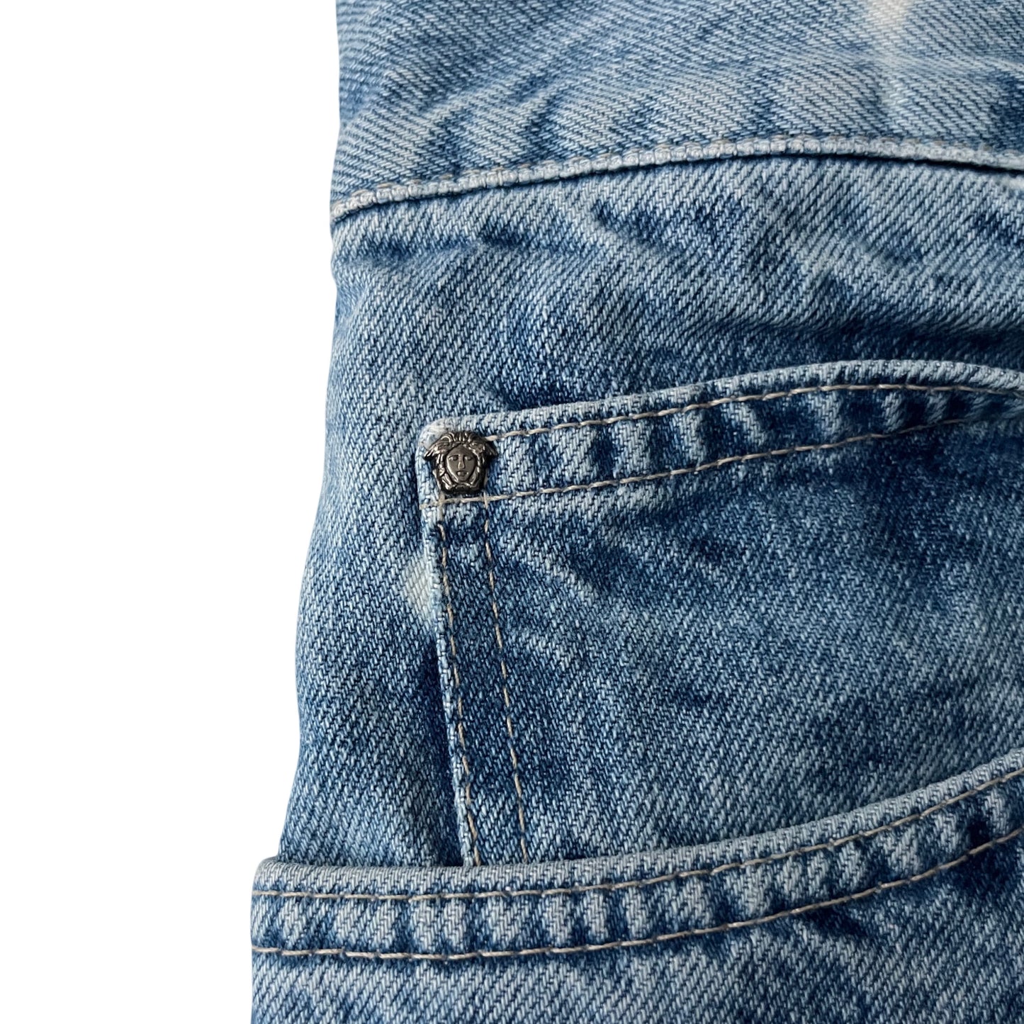 Versace Relaxed Denim Jeans in Whitecap / 36" x 32"