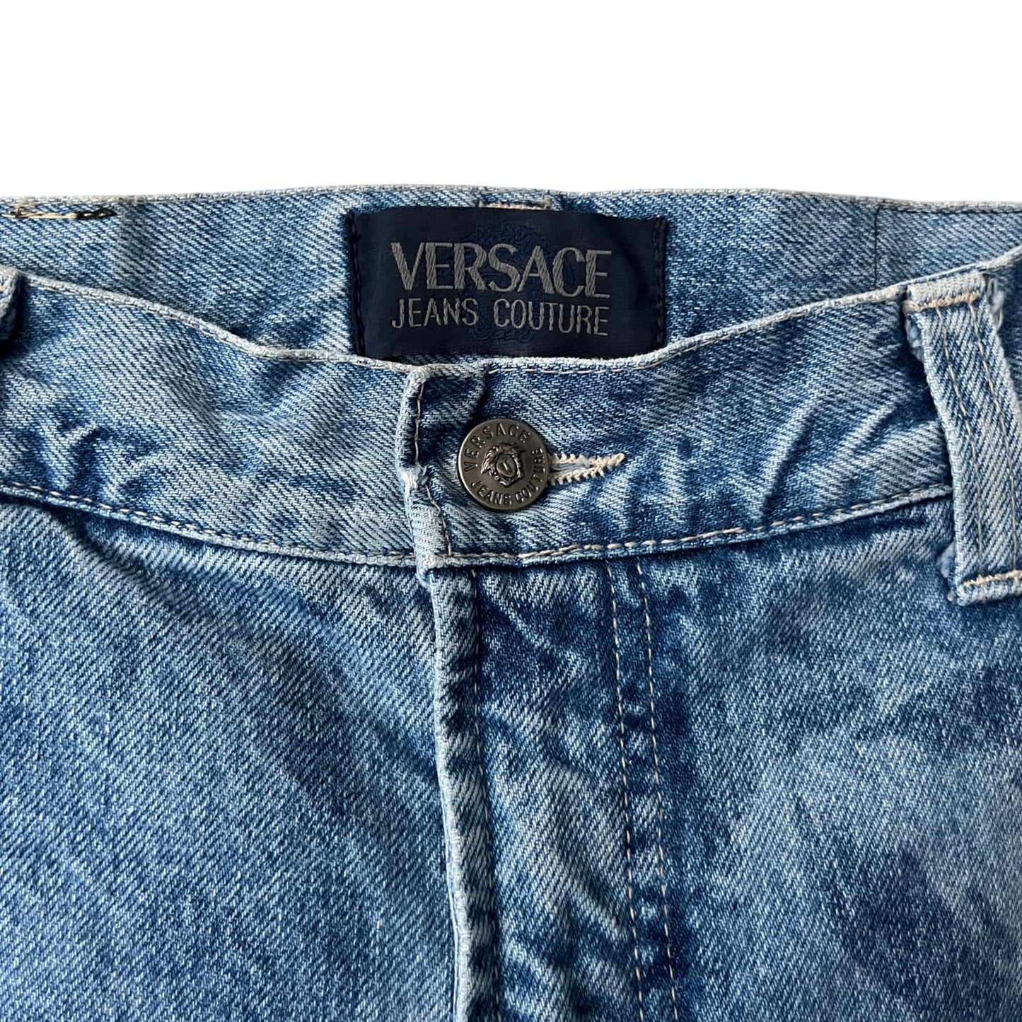 Versace Relaxed Denim Jeans in Whitecap / 36" x 32"