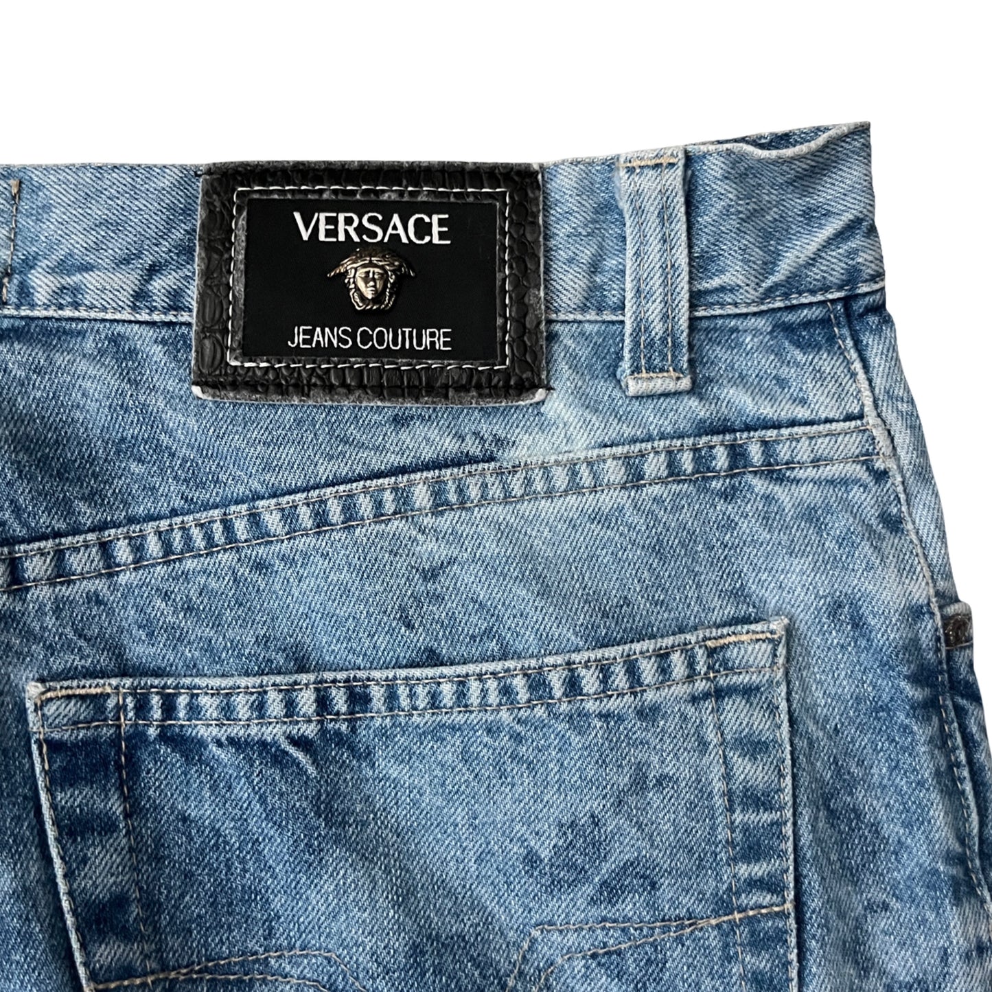Versace Relaxed Denim Jeans in Whitecap / 36" x 32"