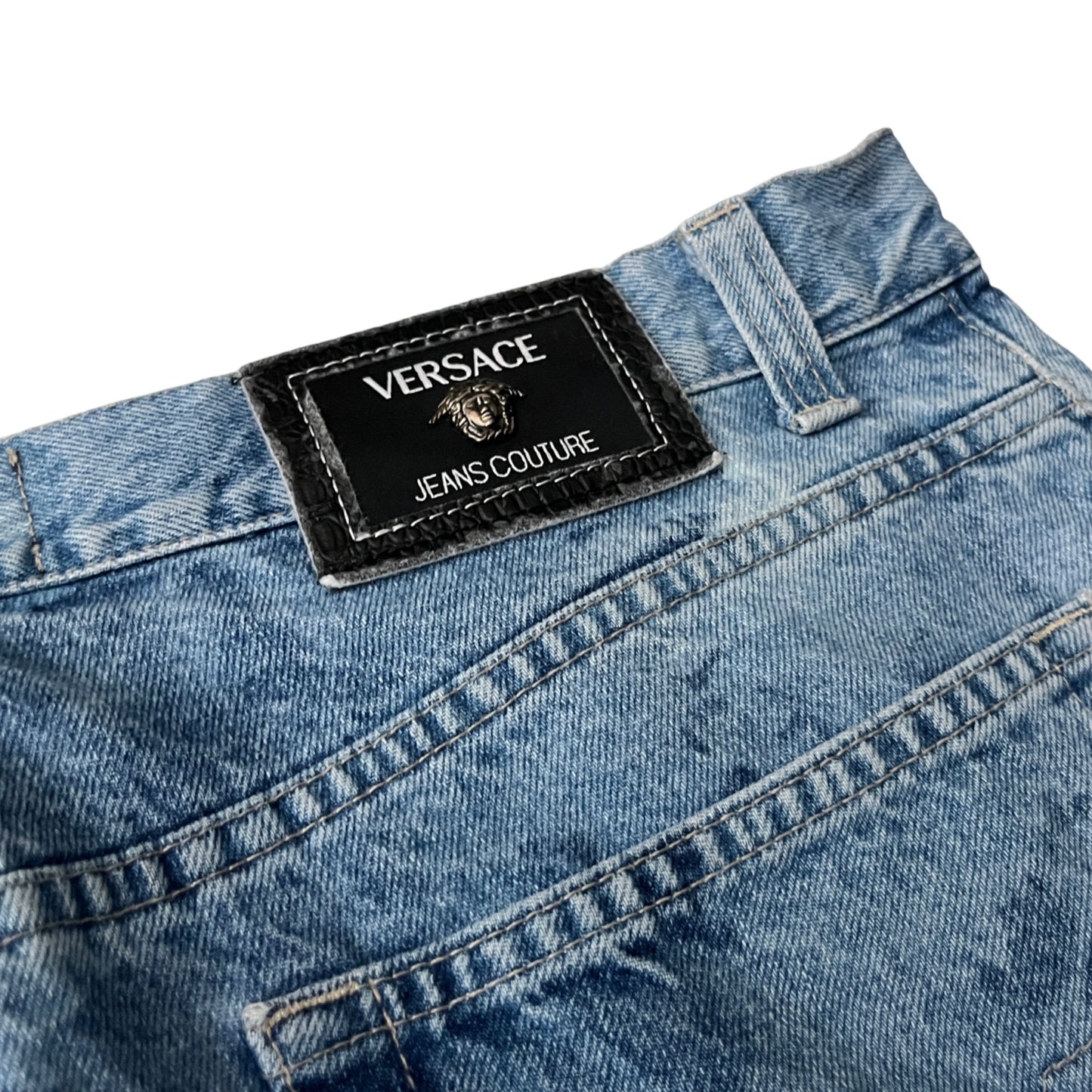 Versace Relaxed Denim Jeans in Whitecap / 36" x 32"