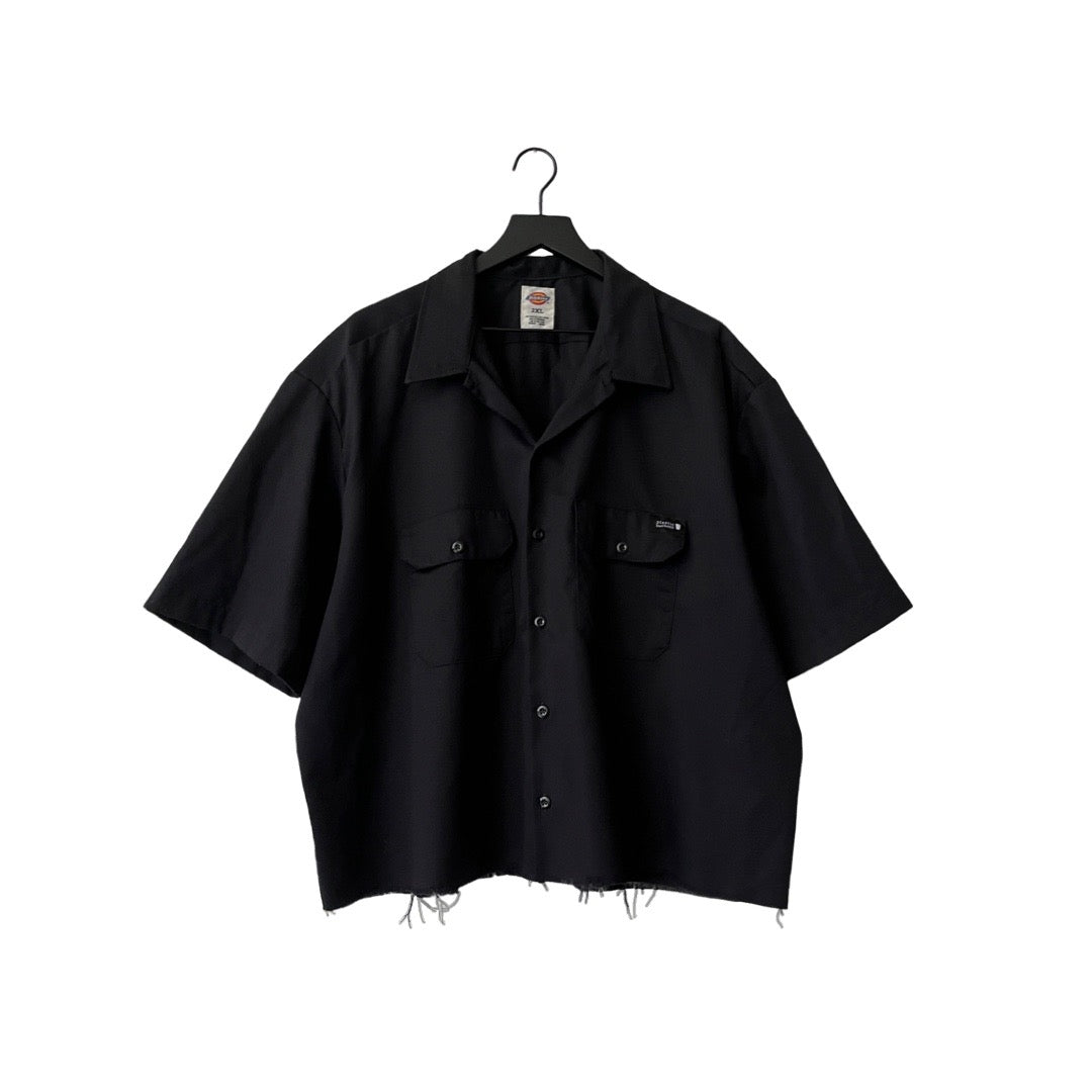 Dickies Loose Fit Cropped Twill Work Shirt in Jet Black / MULTIPLE SIZES