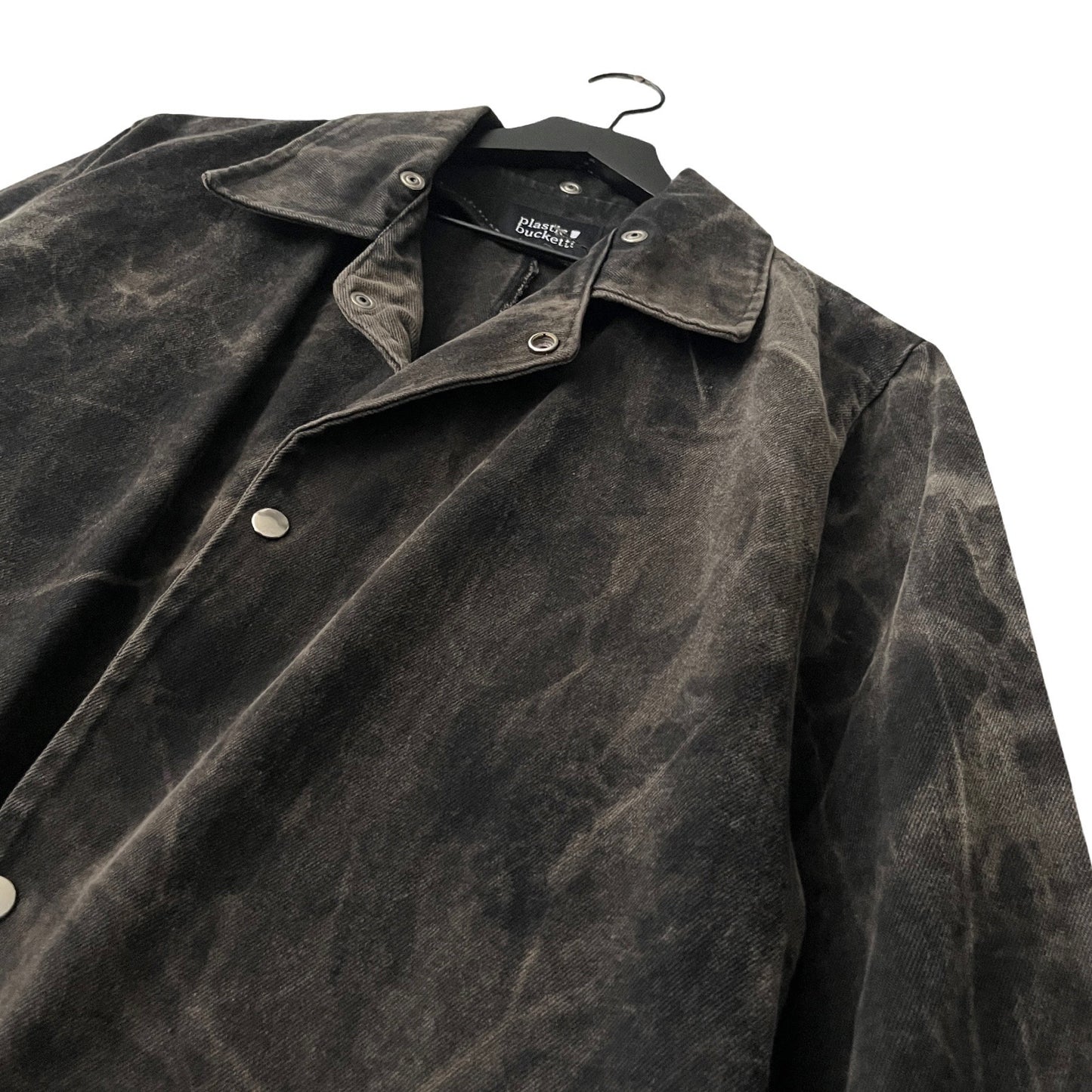 Vintage Rugged Denim Duster Coat in Asphalt / MEDIUM