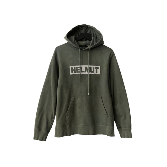 Helmut Lang Box Logo Hoodie in Wild Sage / SMALL (also fits Medium)