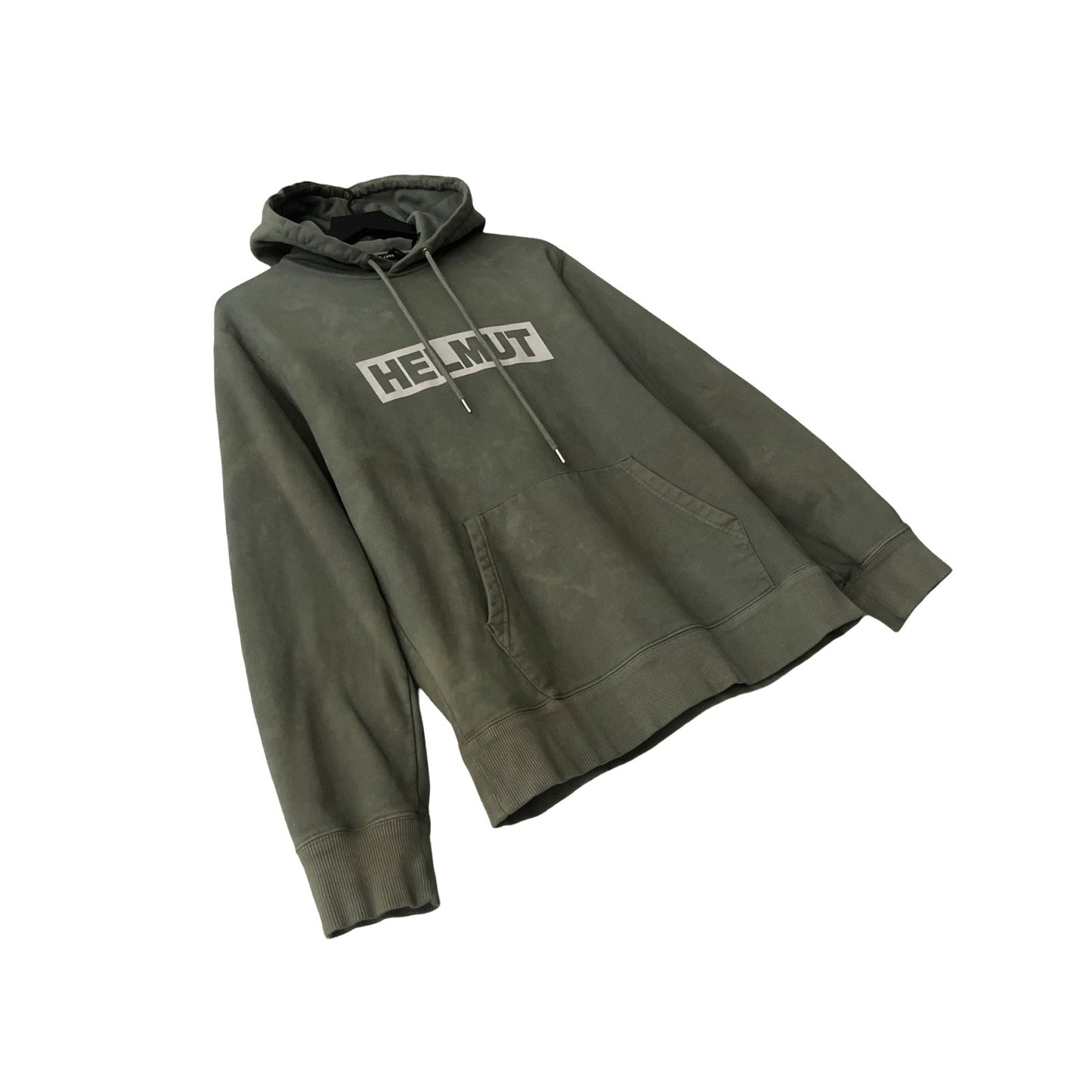 Helmut Lang Box Logo Hoodie in Wild Sage / SMALL (also fits Medium)