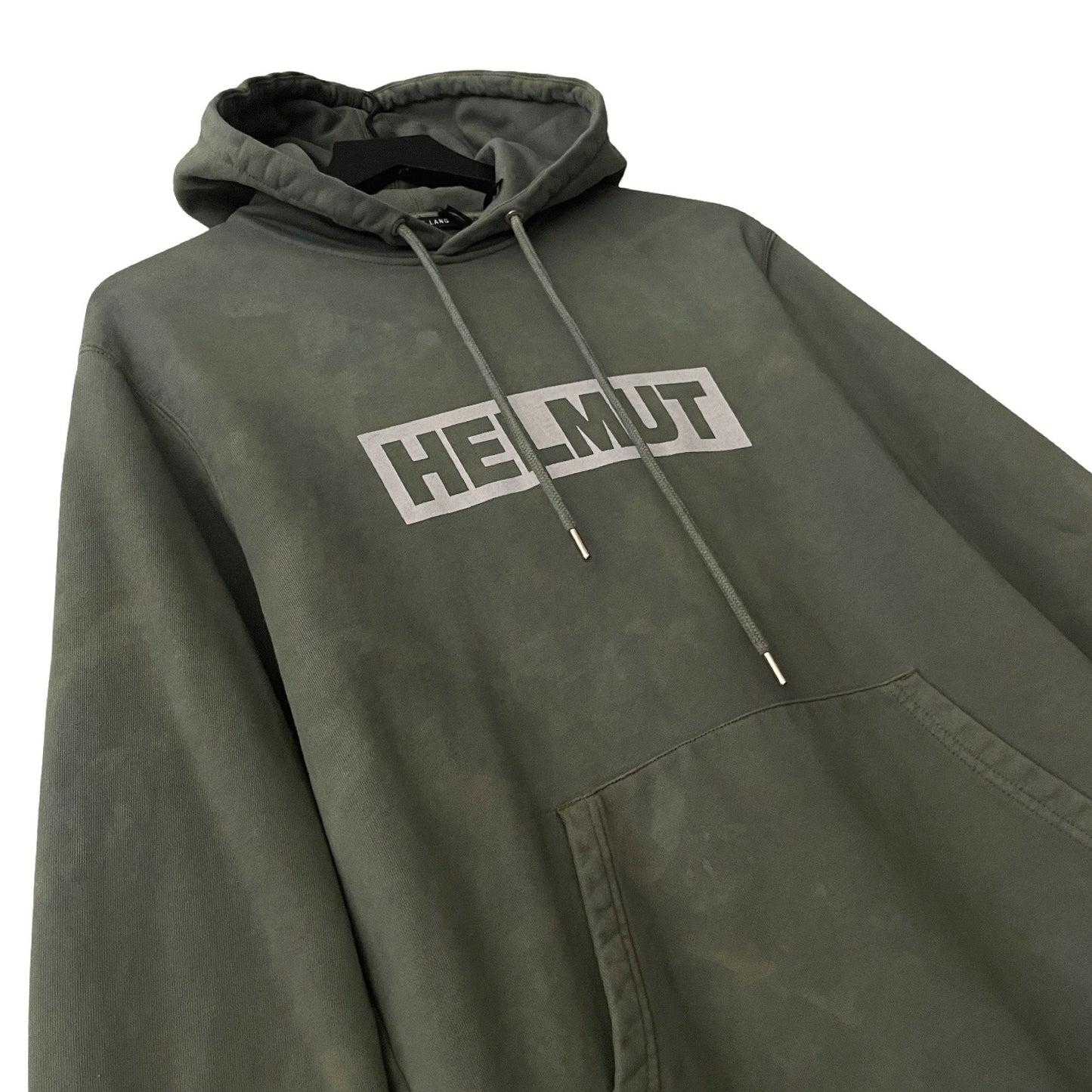 Helmut Lang Box Logo Hoodie in Wild Sage / SMALL (also fits Medium)