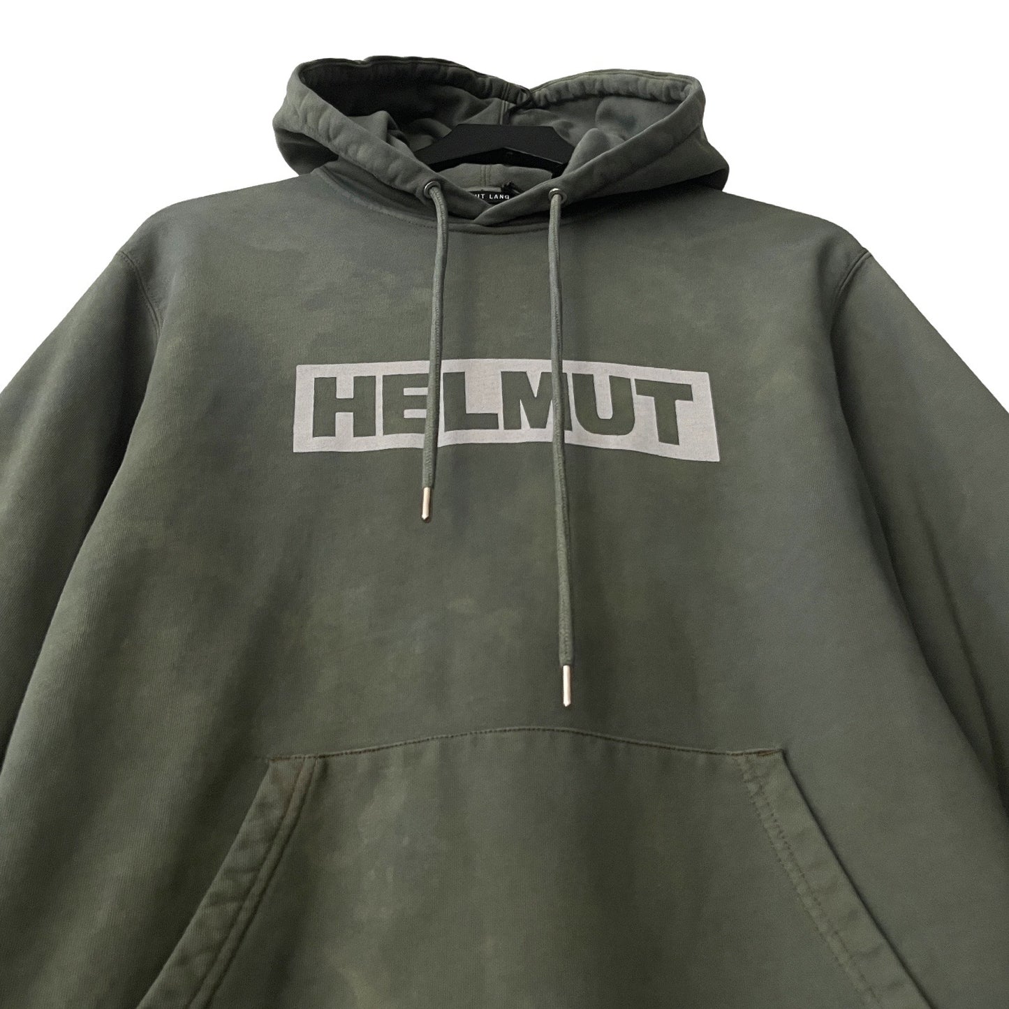 Helmut Lang Box Logo Hoodie in Wild Sage / SMALL (also fits Medium)