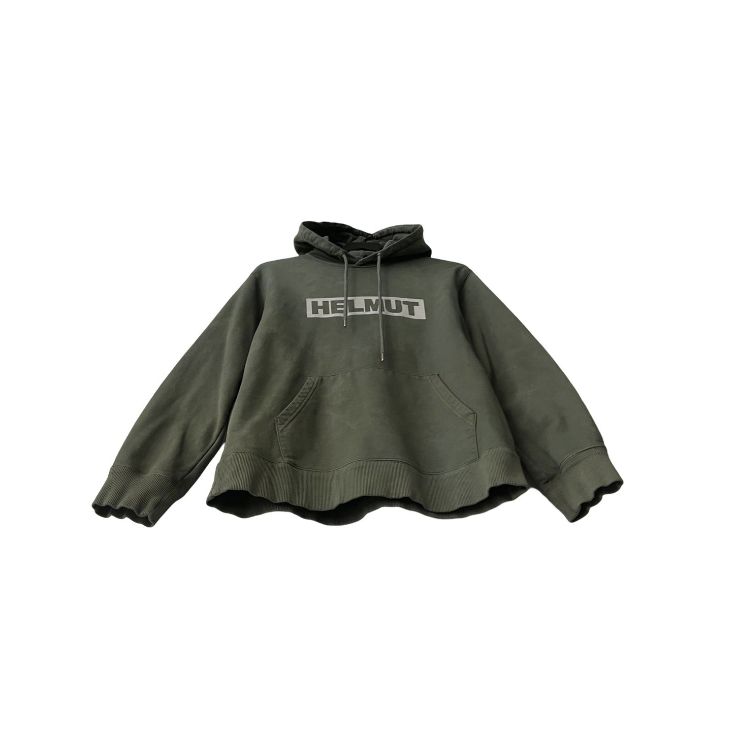 Helmut Lang Box Logo Hoodie in Wild Sage / SMALL (also fits Medium)