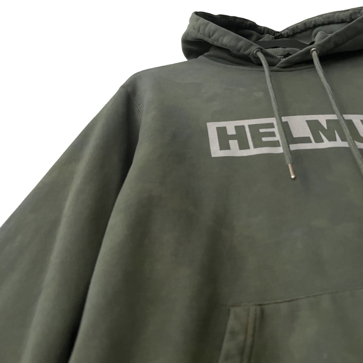 Helmut Lang Box Logo Hoodie in Wild Sage / SMALL (also fits Medium)