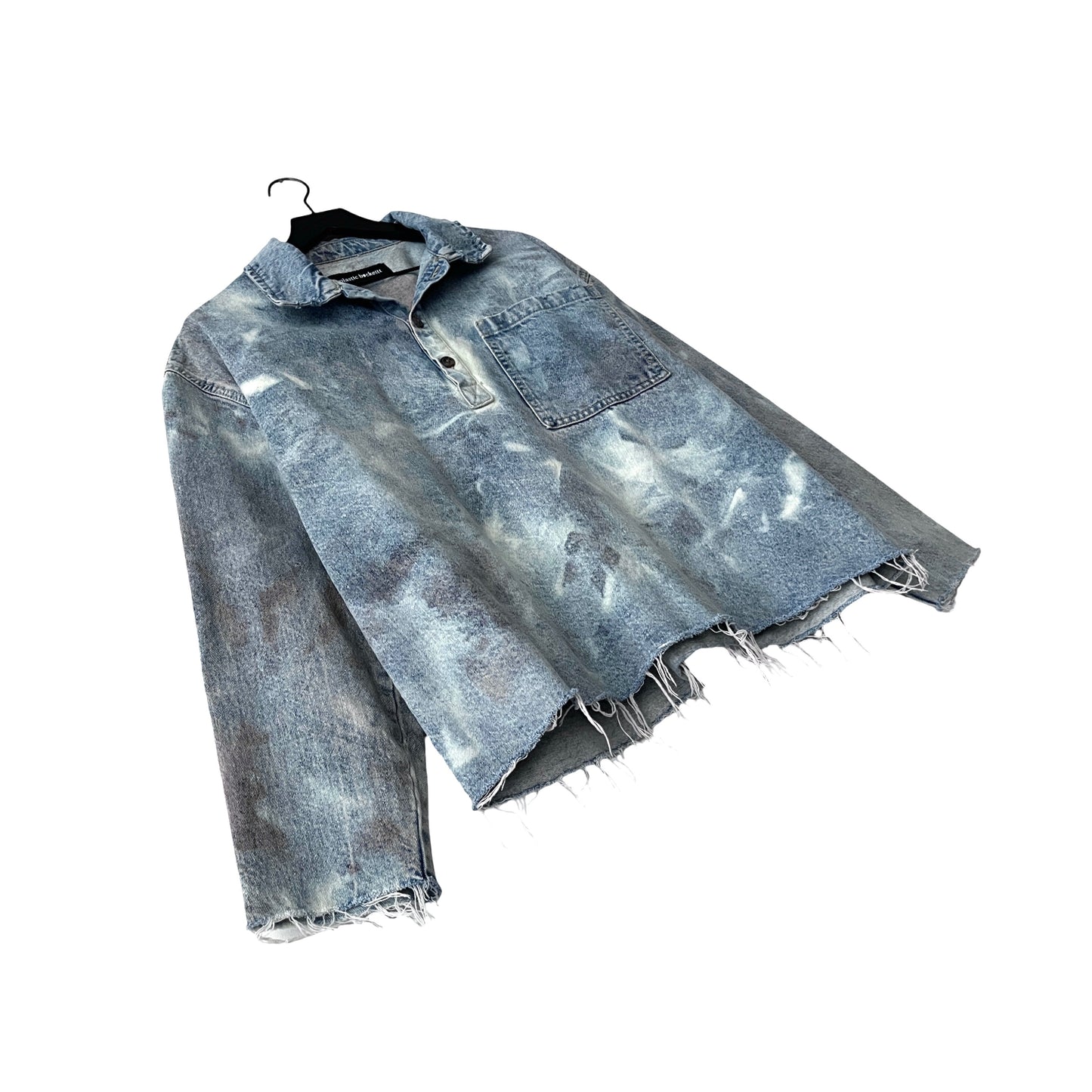 Distressed Denim Anorak Pullover in Juneau / MEDIUM