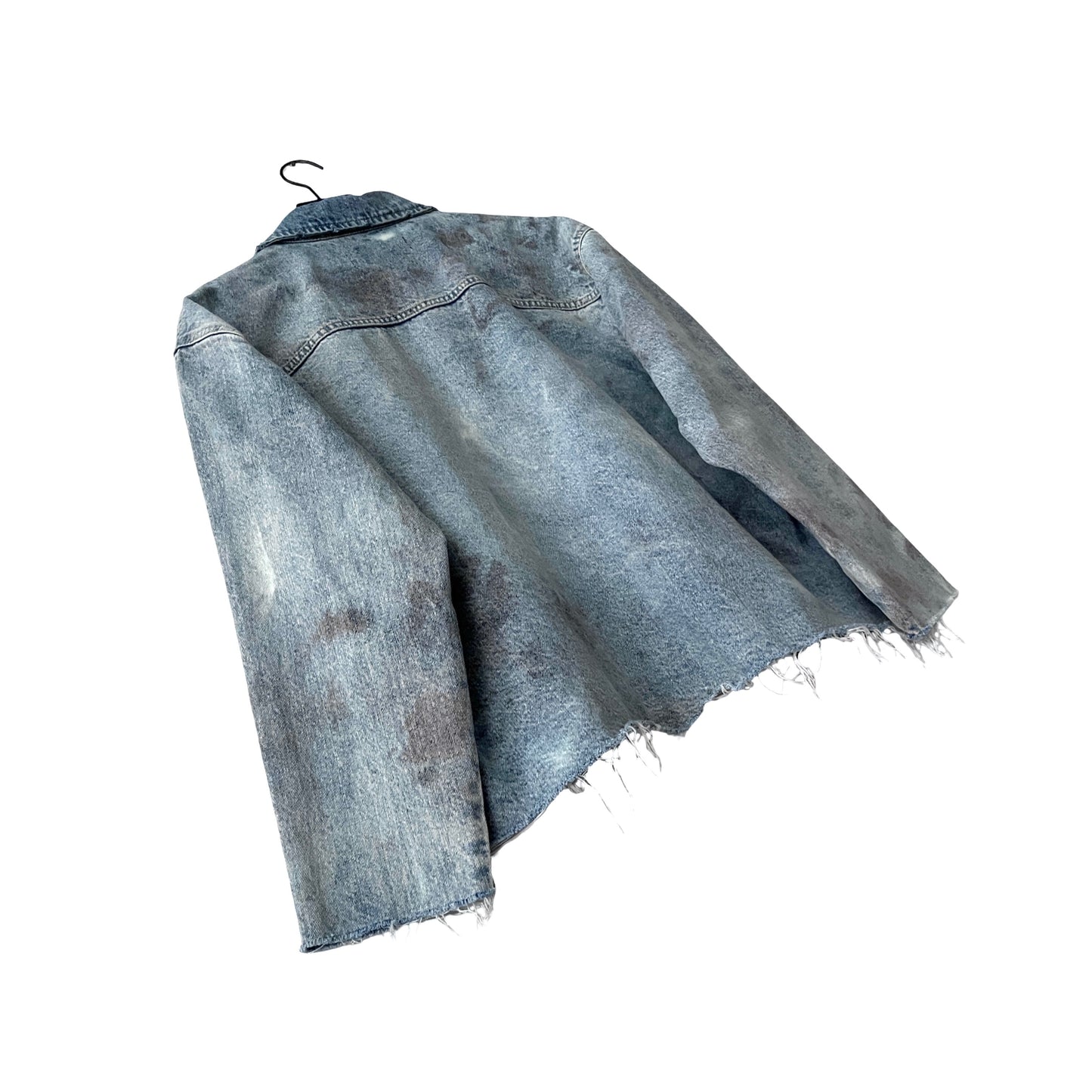 Distressed Denim Anorak Pullover in Juneau / MEDIUM