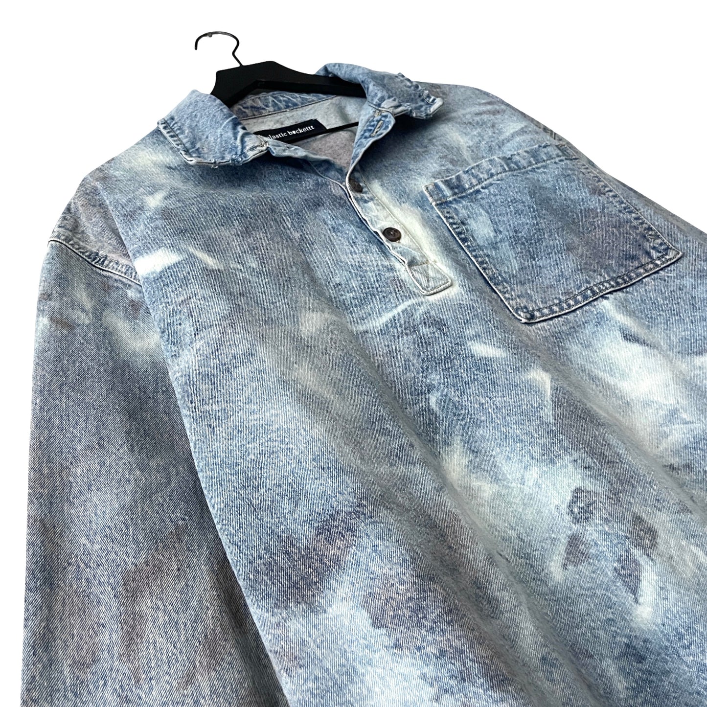 Distressed Denim Anorak Pullover in Juneau / MEDIUM
