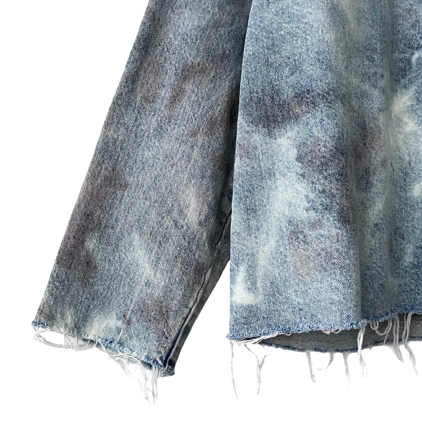 Distressed Denim Anorak Pullover in Juneau / MEDIUM