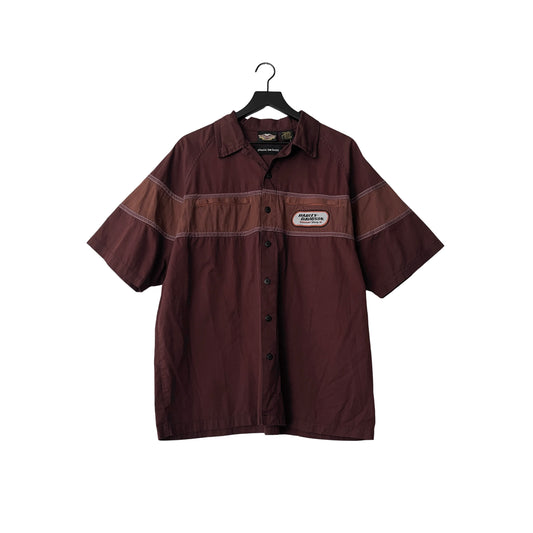 Harley Davidson Racing Team Button Up Shirt in Mahogany / LARGE