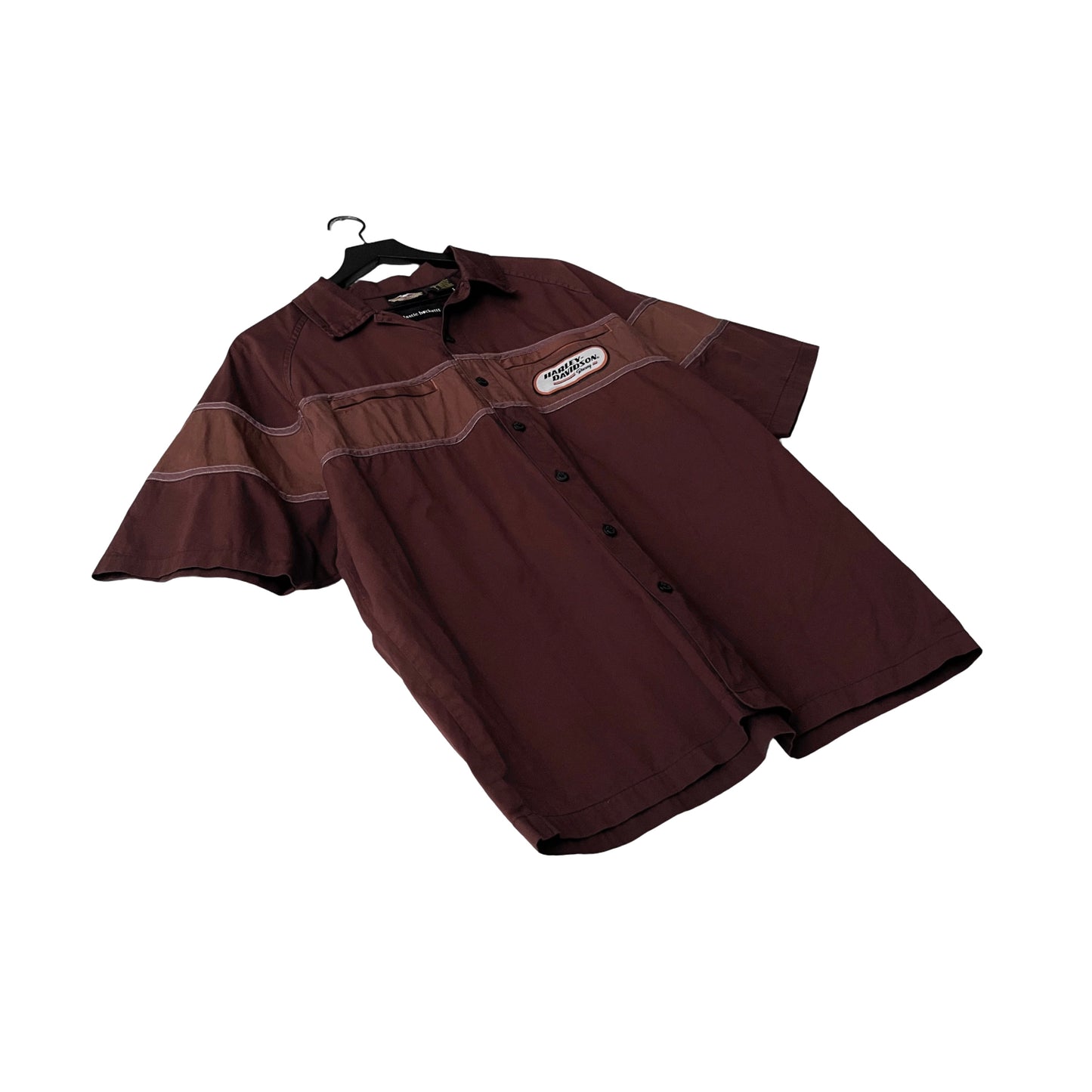 Harley Davidson Racing Team Button Up Shirt in Mahogany / LARGE