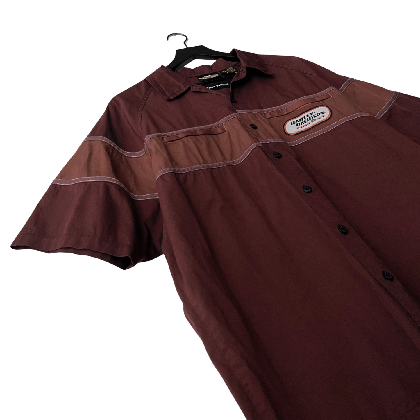 Harley Davidson Racing Team Button Up Shirt in Mahogany / LARGE