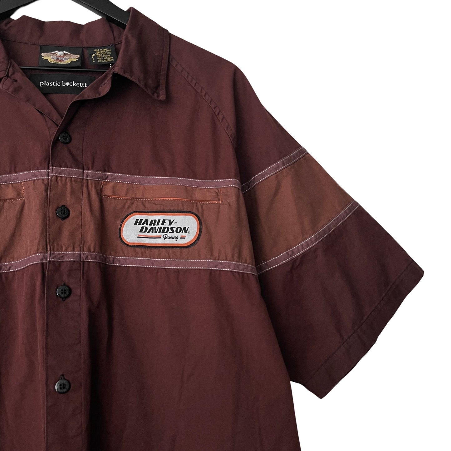Harley Davidson Racing Team Button Up Shirt in Mahogany / LARGE