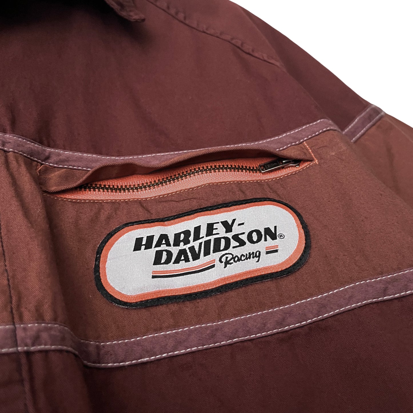Harley Davidson Racing Team Button Up Shirt in Mahogany / LARGE