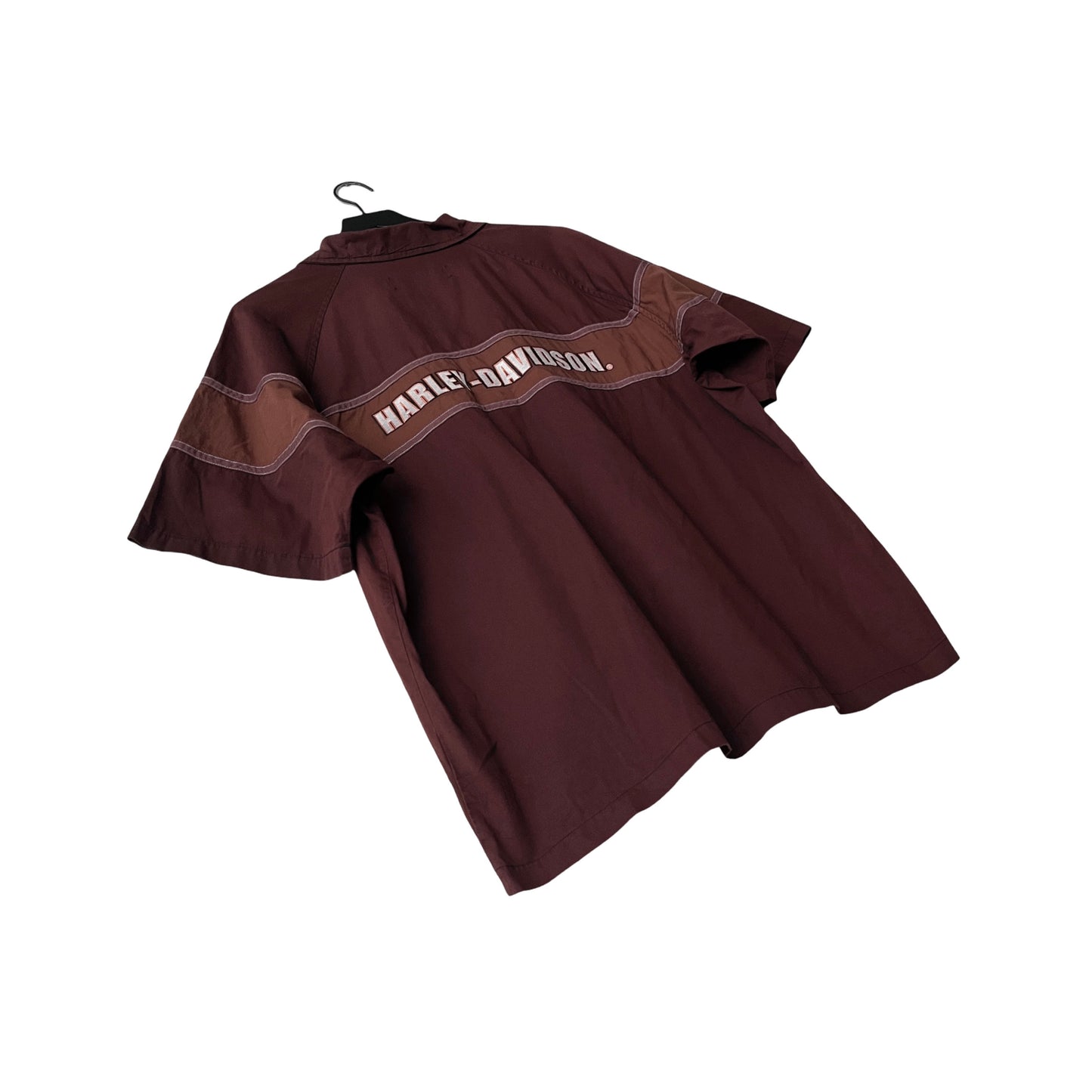 Harley Davidson Racing Team Button Up Shirt in Mahogany / LARGE