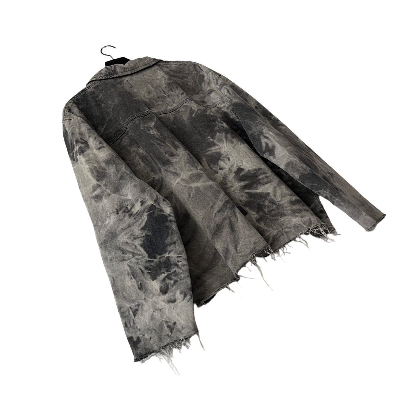 Distressed Denim Anorak Pullover in Cement / X-LARGE