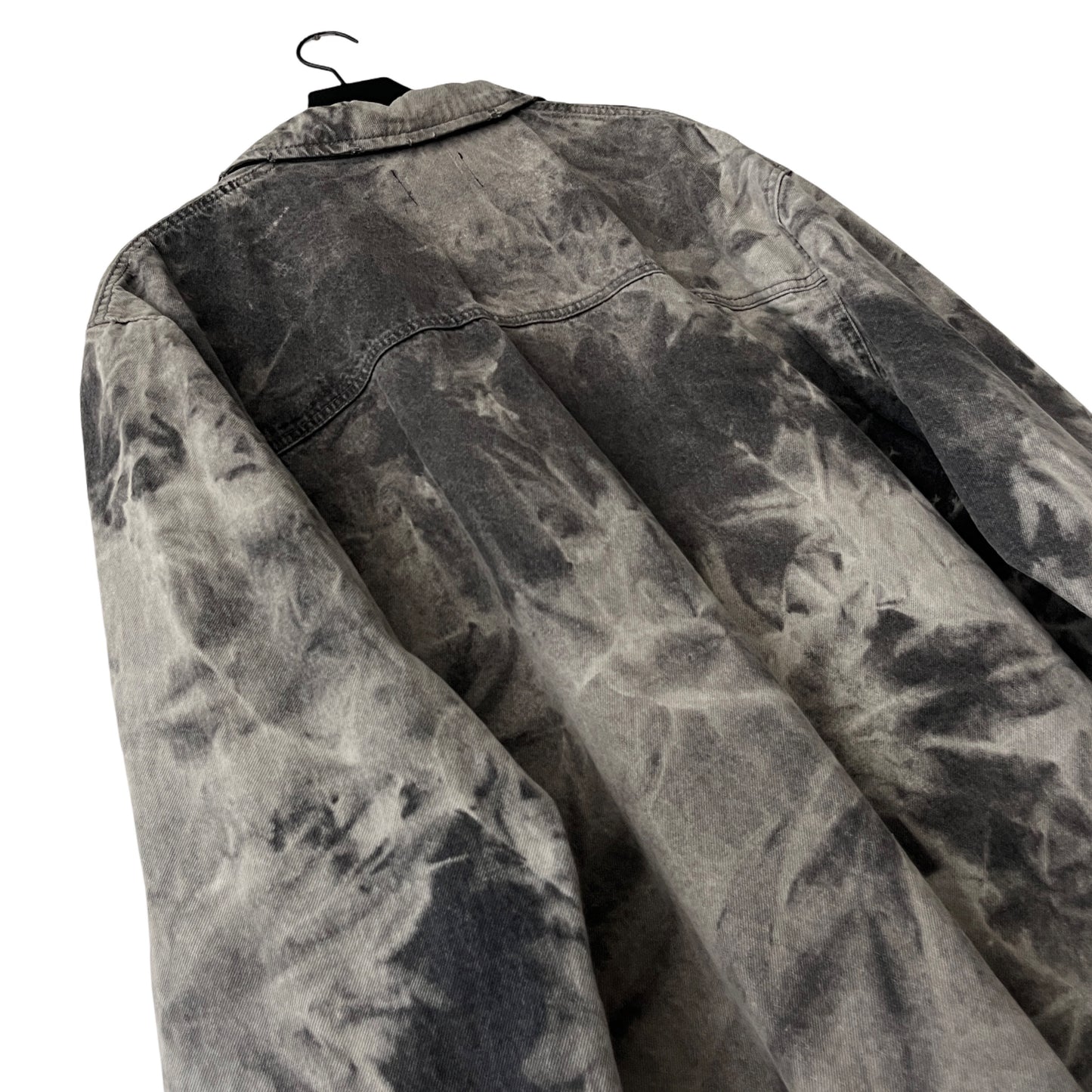 Distressed Denim Anorak Pullover in Cement / X-LARGE