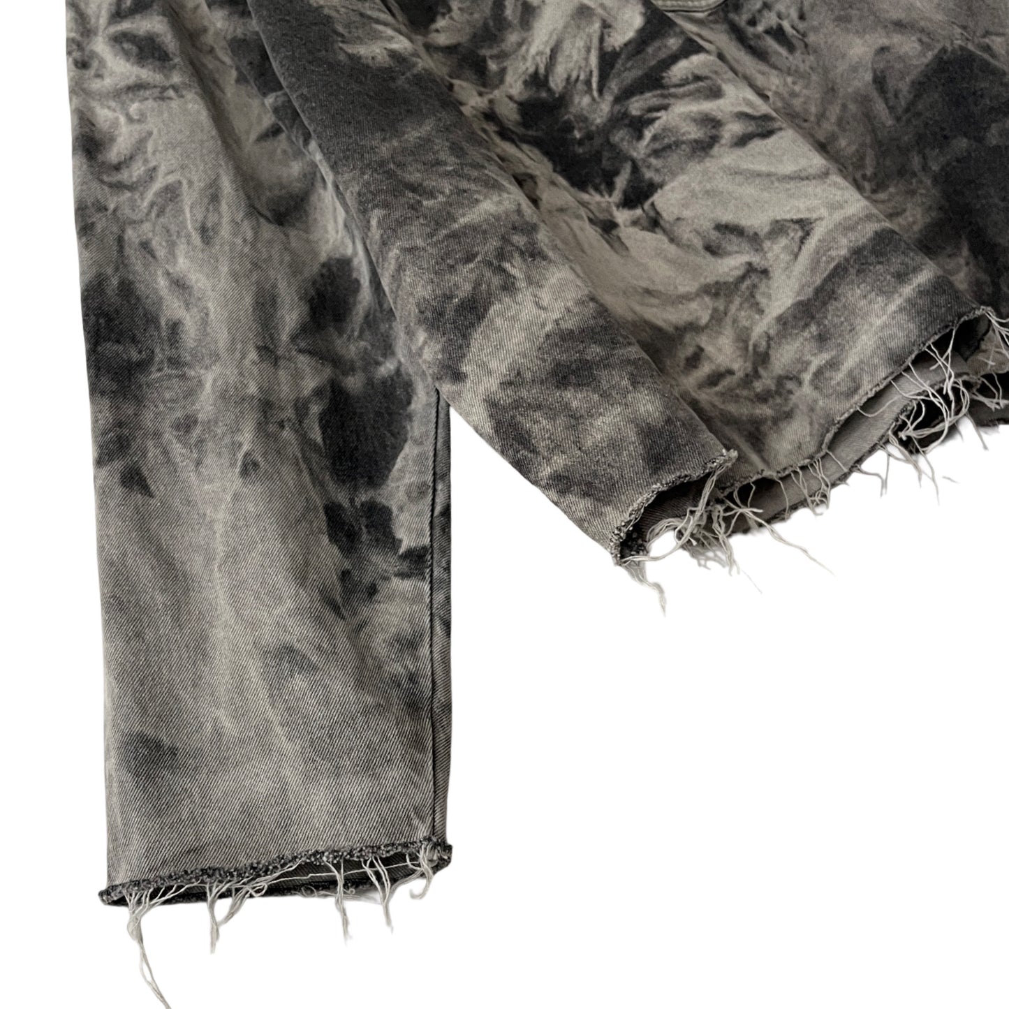 Distressed Denim Anorak Pullover in Cement / X-LARGE