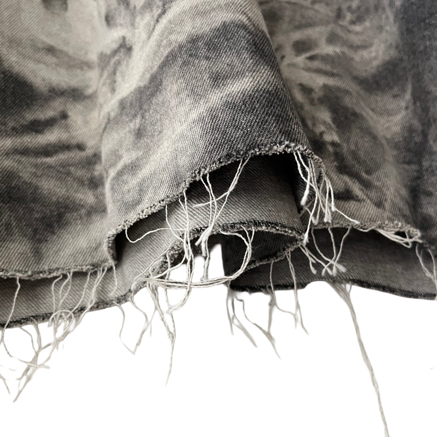 Distressed Denim Anorak Pullover in Cement / X-LARGE