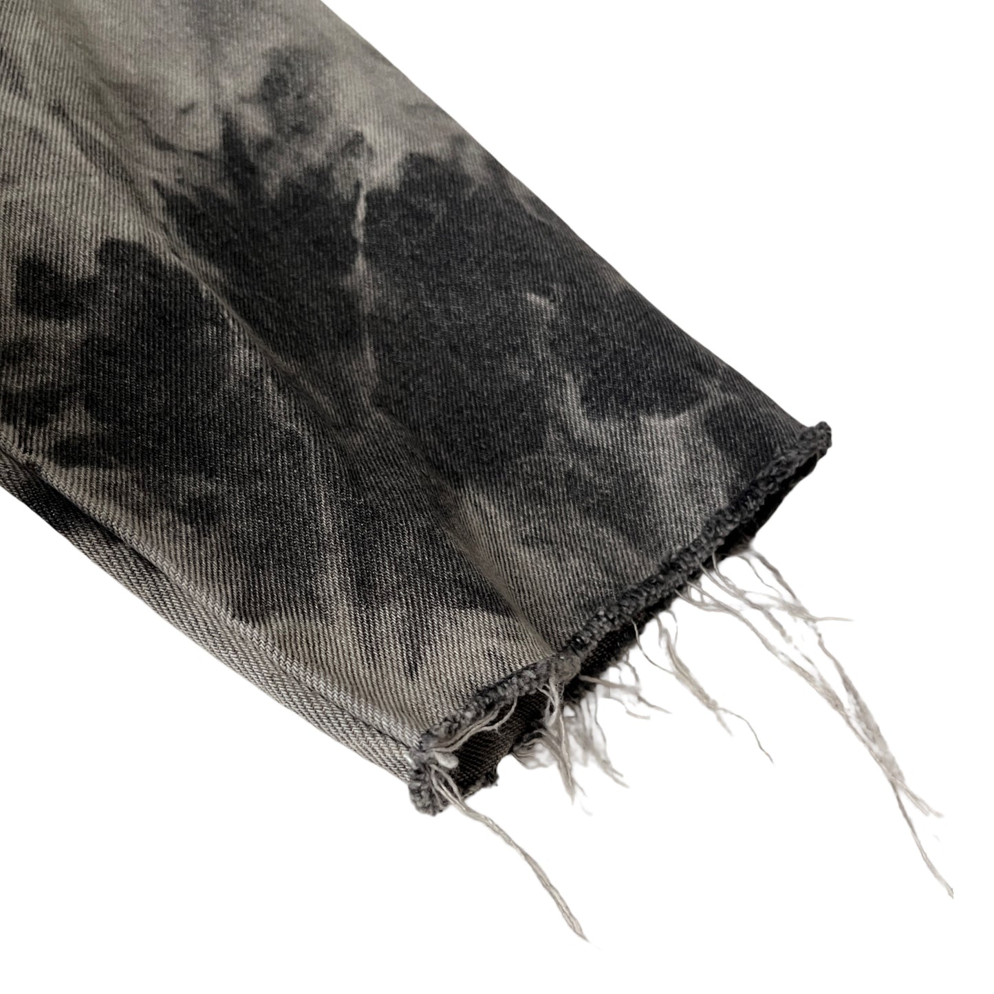 Distressed Denim Anorak Pullover in Cement / X-LARGE