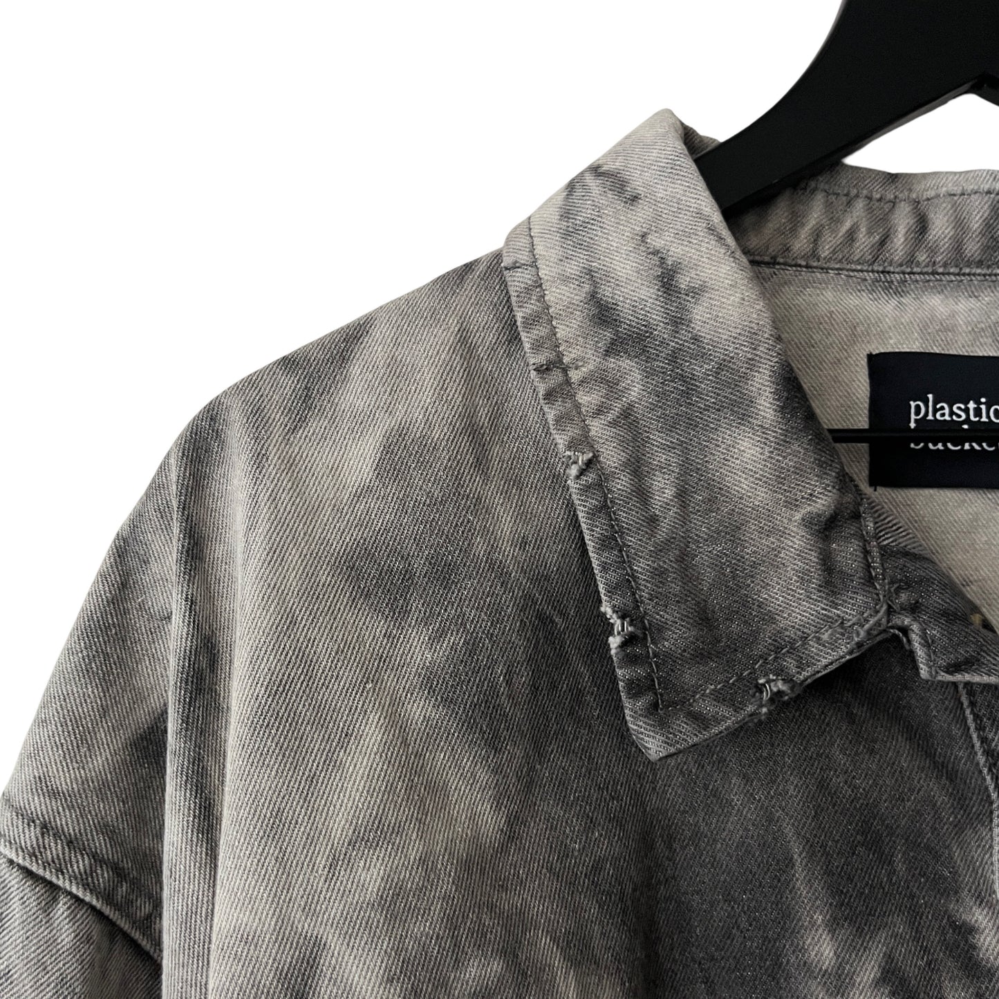 Distressed Denim Anorak Pullover in Cement / X-LARGE