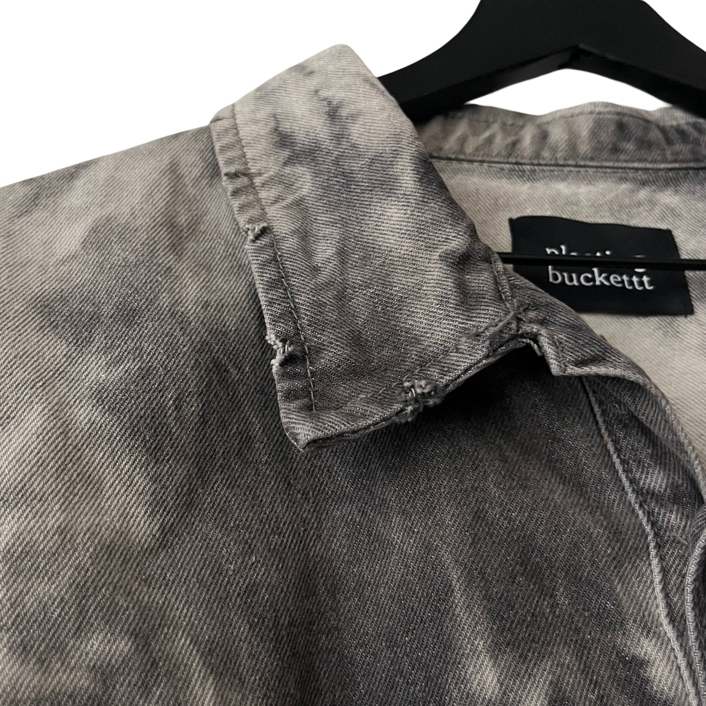 Distressed Denim Anorak Pullover in Cement / X-LARGE