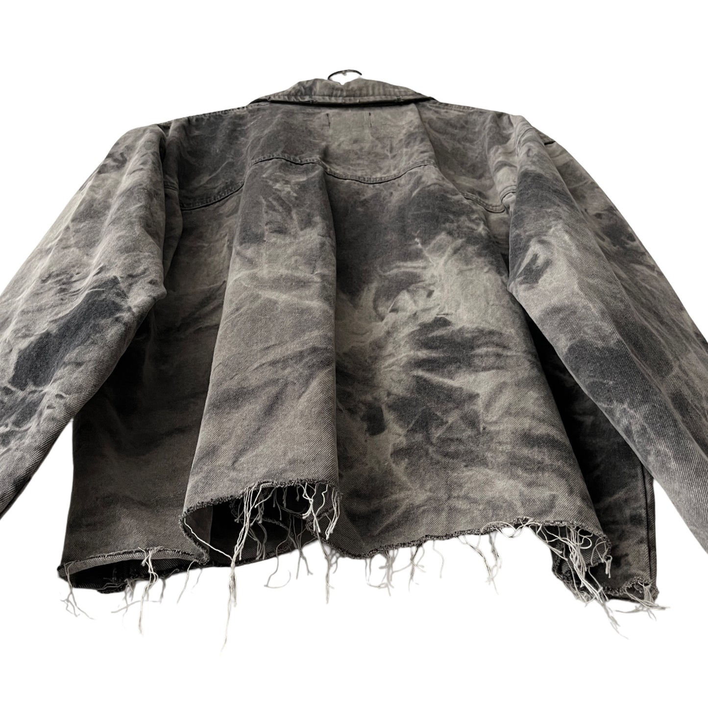 Distressed Denim Anorak Pullover in Cement / X-LARGE