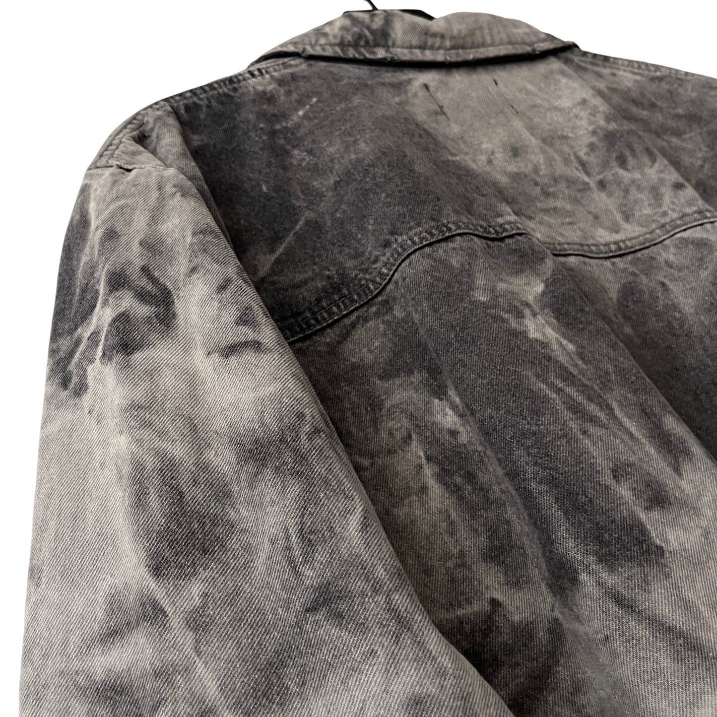 Distressed Denim Anorak Pullover in Cement / X-LARGE