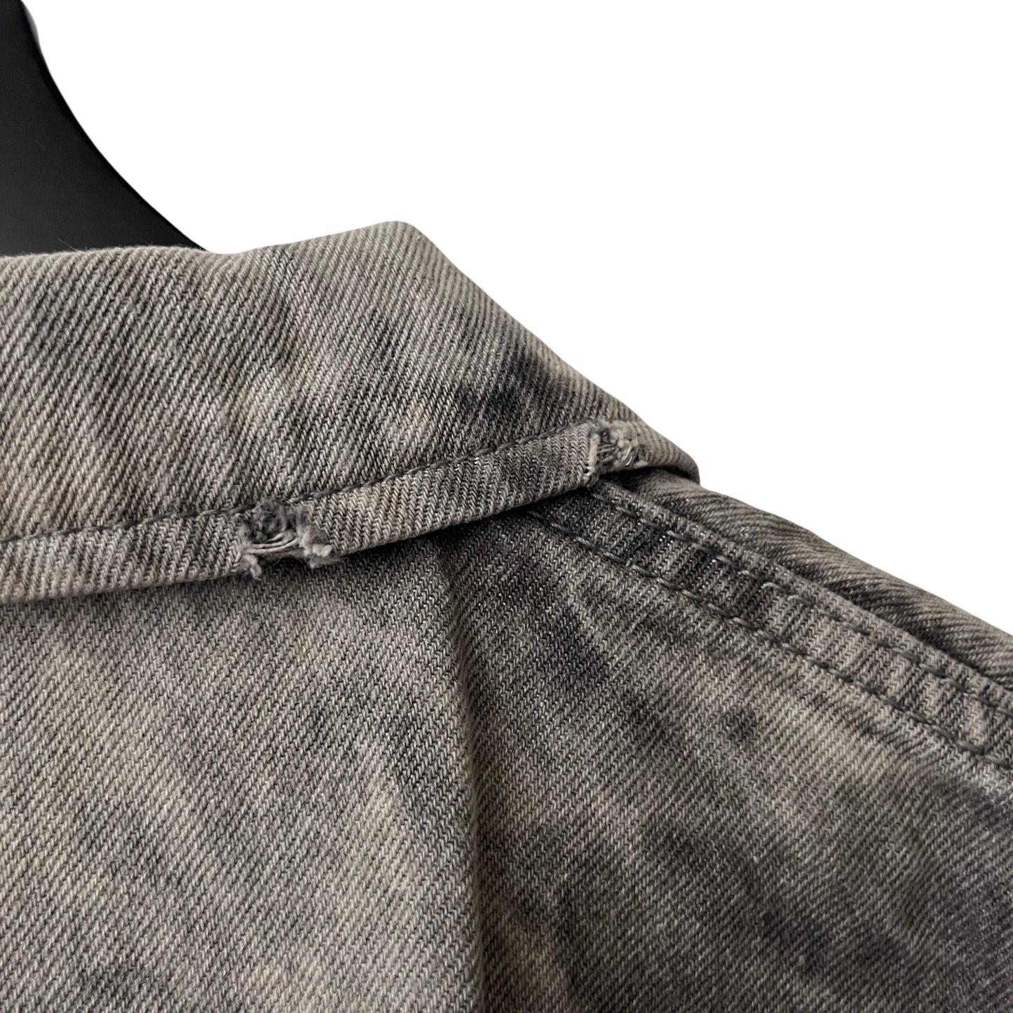 Distressed Denim Anorak Pullover in Cement / X-LARGE