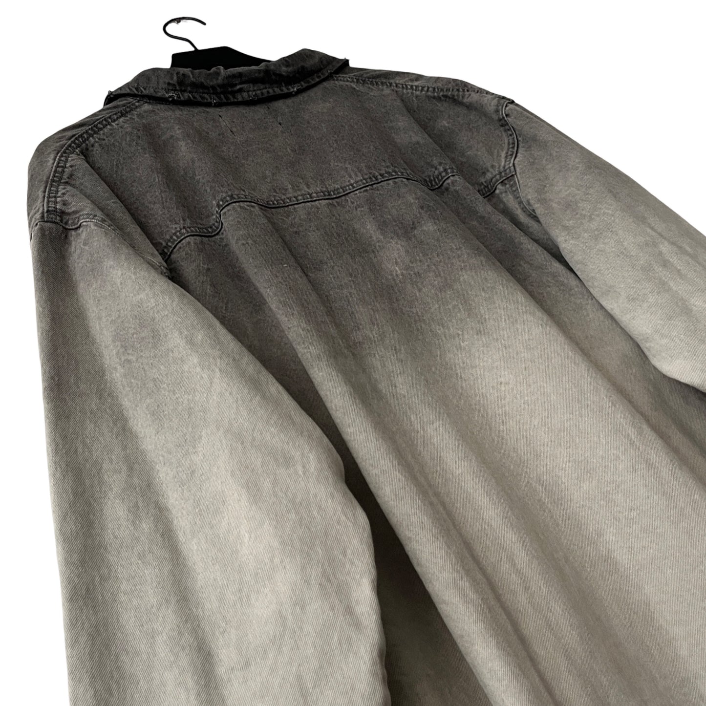 Distressed Denim Anorak Pullover in Cinder / XXL