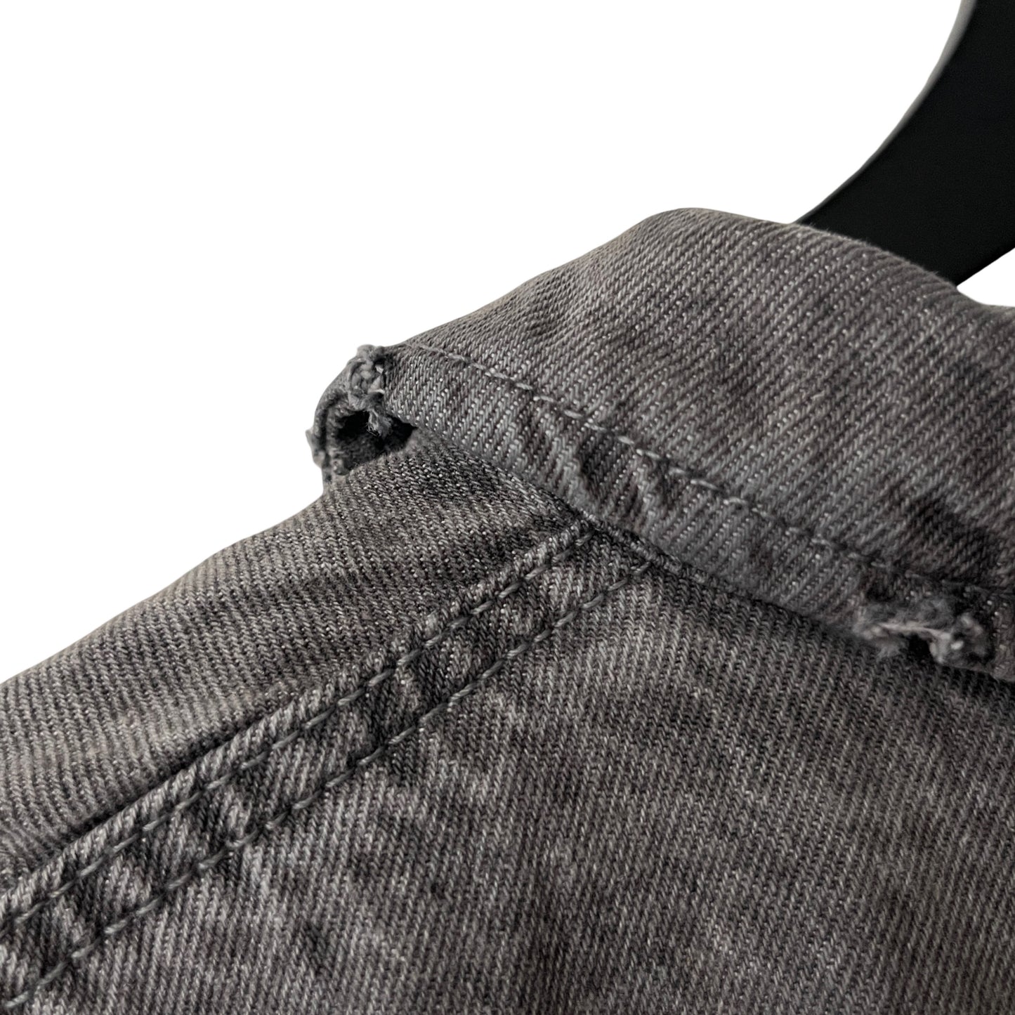 Distressed Denim Anorak Pullover in Cinder / XXL