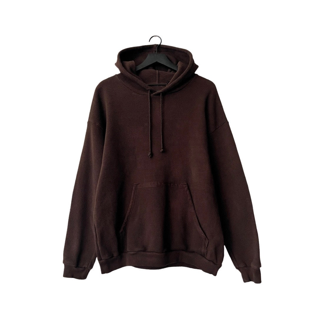 Heavyweight Waffle Knit Hoodie in Soil / LARGE