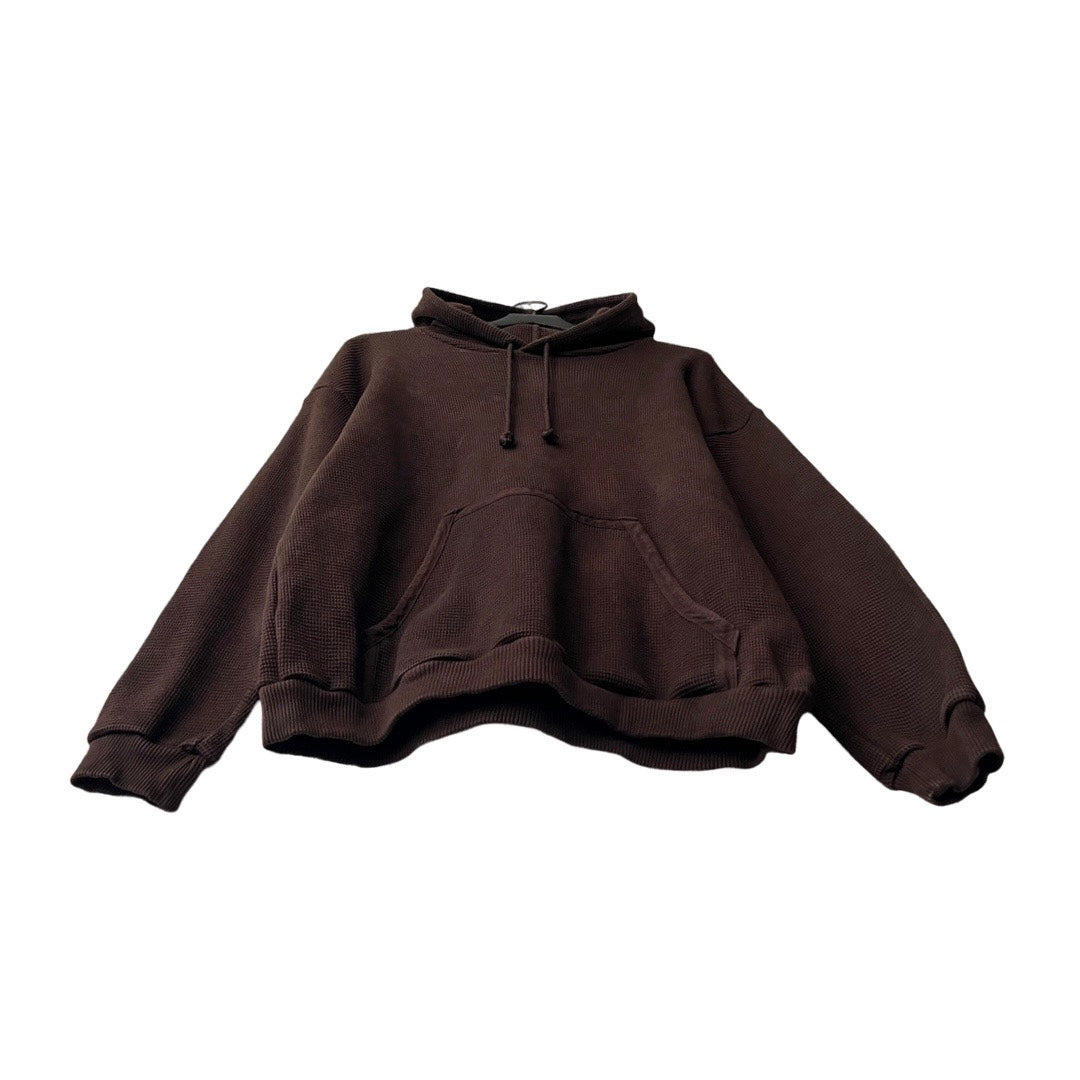 Heavyweight Waffle Knit Hoodie in Soil / LARGE