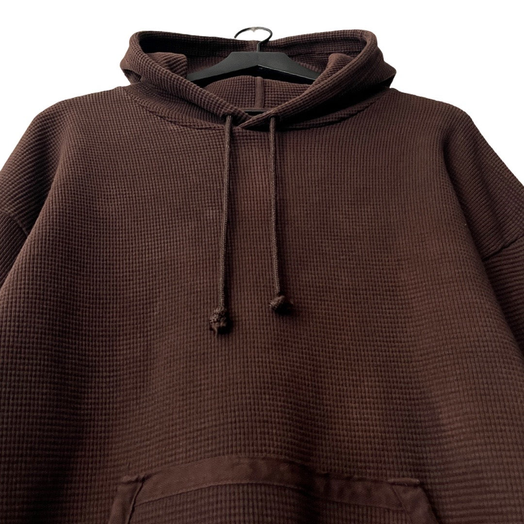 Heavyweight Waffle Knit Hoodie in Soil / LARGE