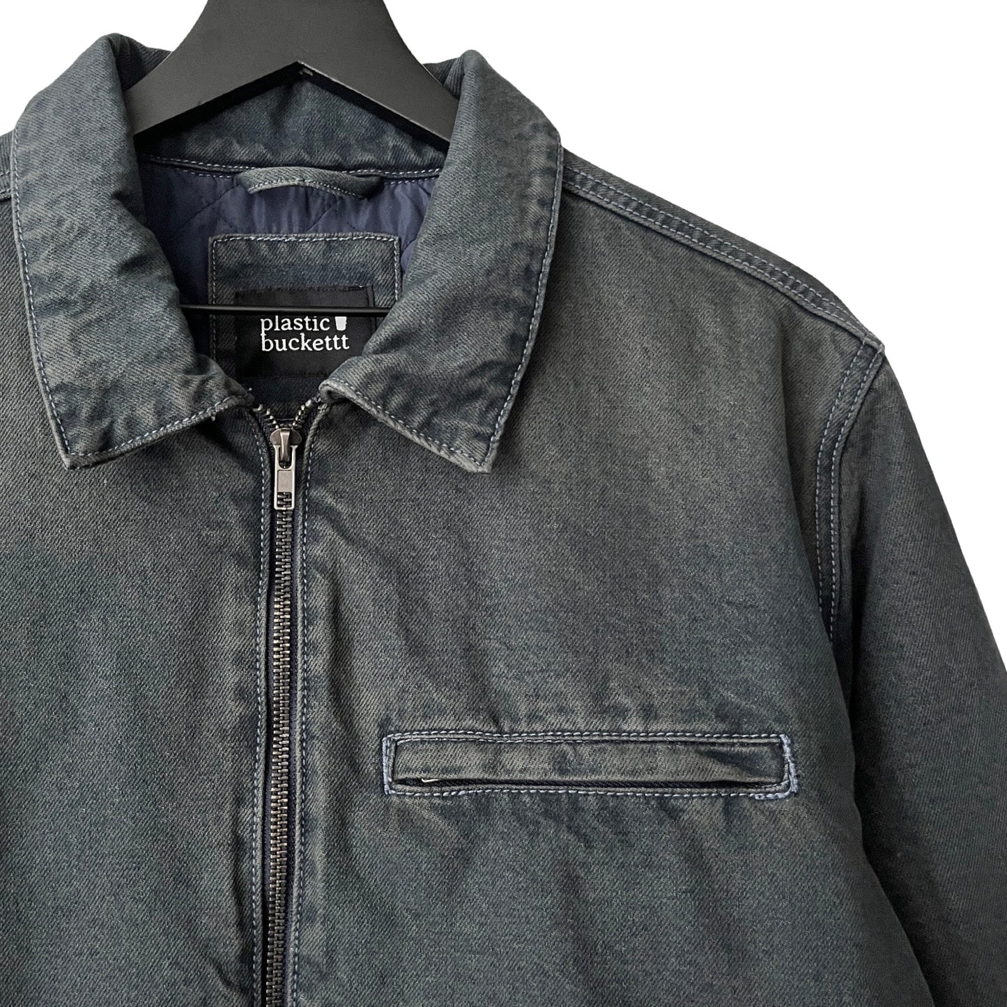 Denim Quilted Workwear Jacket in Cascades / X-LARGE