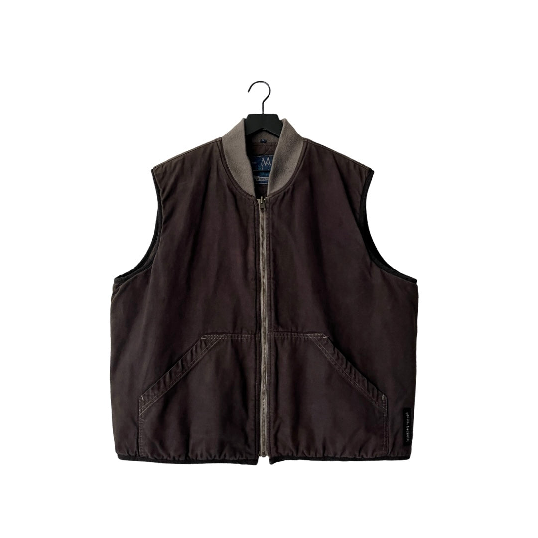 Members Only Quilted Canvas Vest in Lumber / X-LARGE