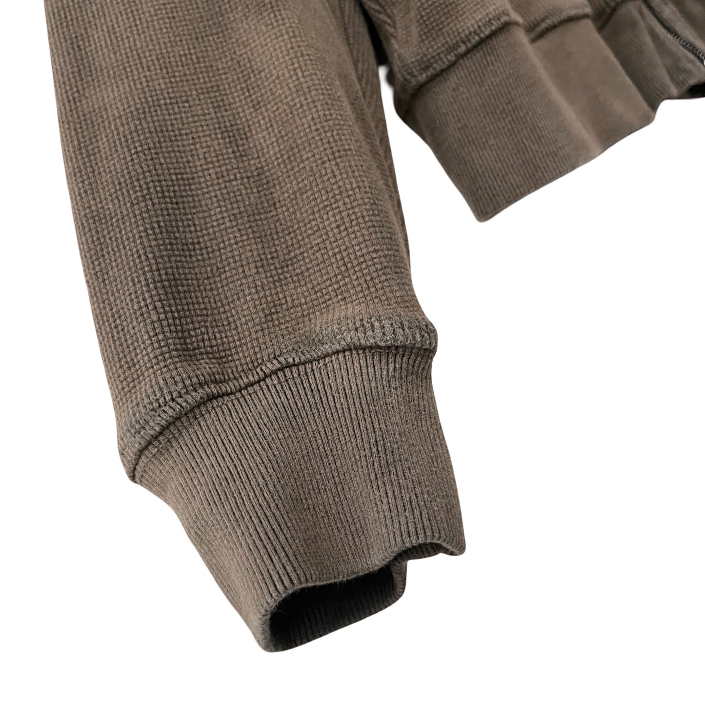 Waffle Knit Zip Hoodie in Pumice Stone / MEDIUM