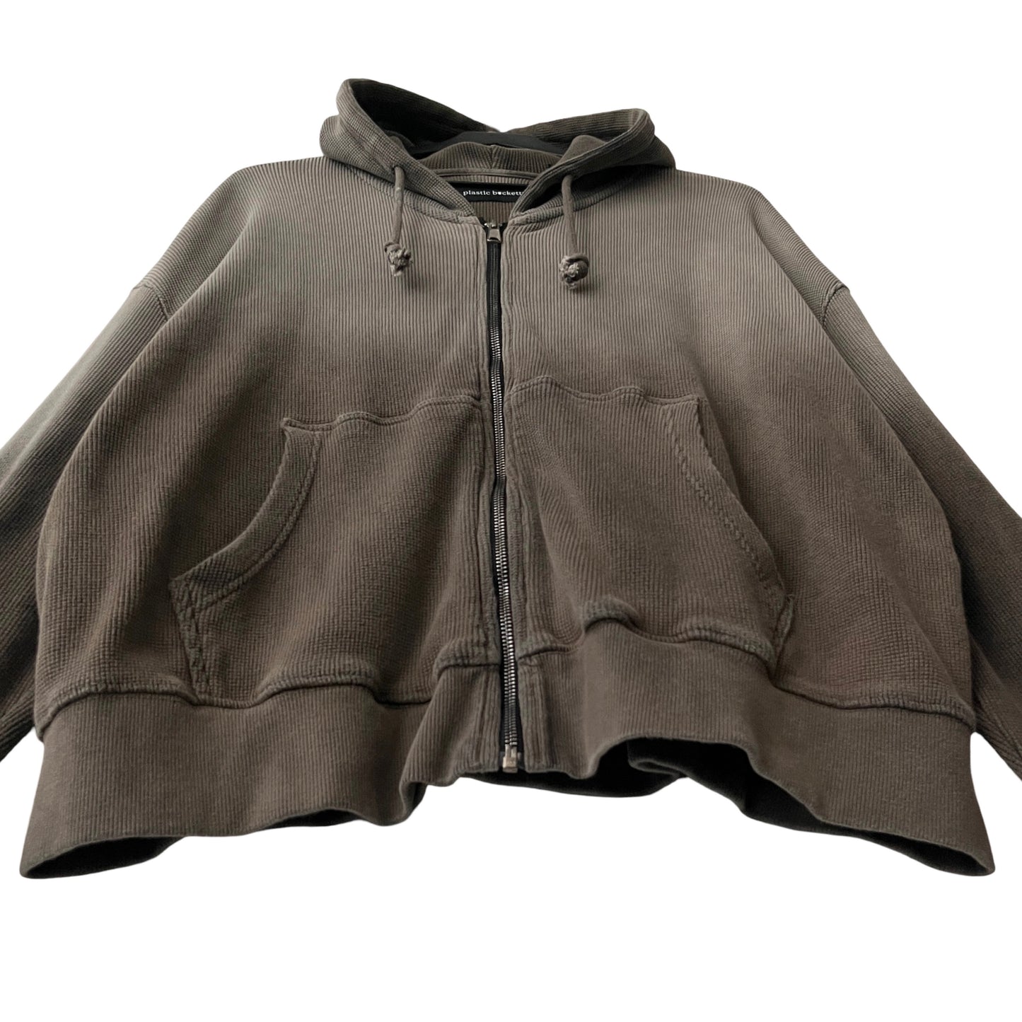 Waffle Knit Zip Hoodie in Pumice Stone / MEDIUM