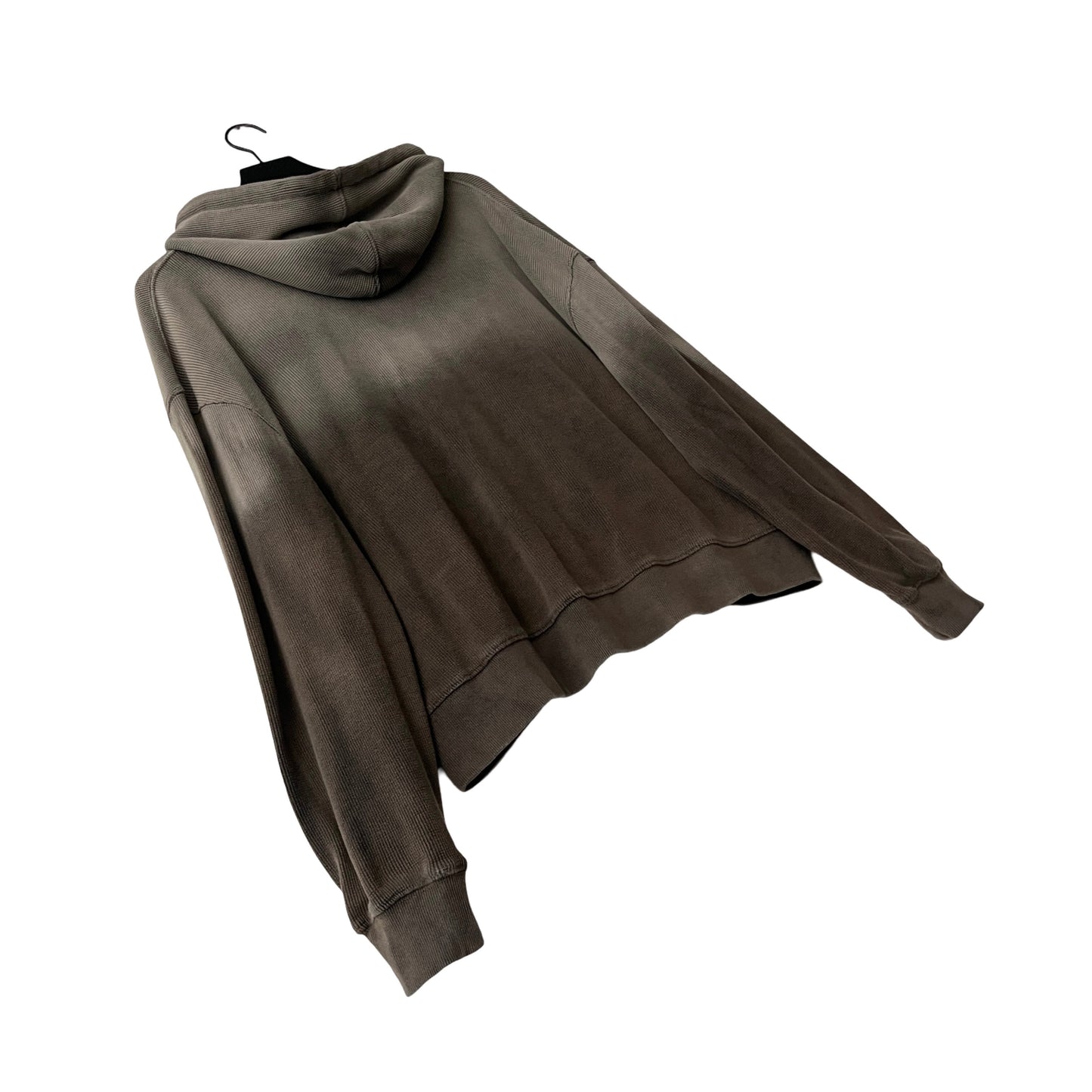 Waffle Knit Zip Hoodie in Pumice Stone / MEDIUM