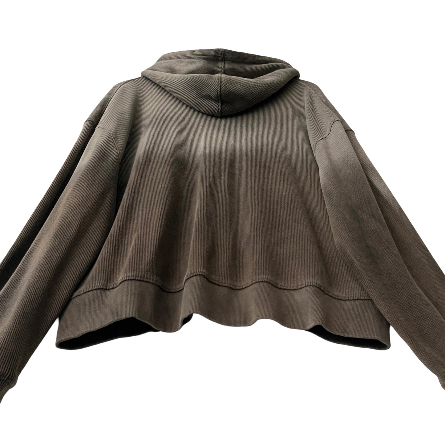 Waffle Knit Zip Hoodie in Pumice Stone / MEDIUM