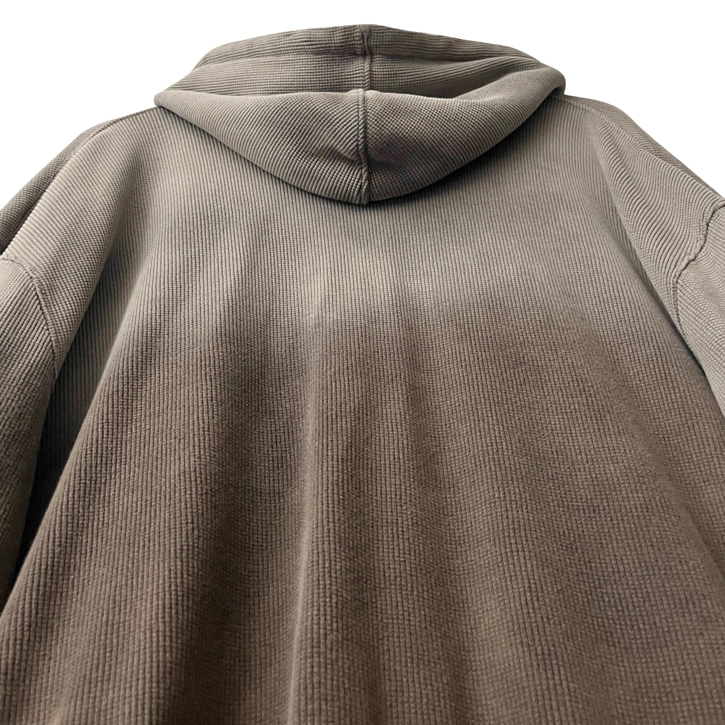 Waffle Knit Zip Hoodie in Pumice Stone / MEDIUM