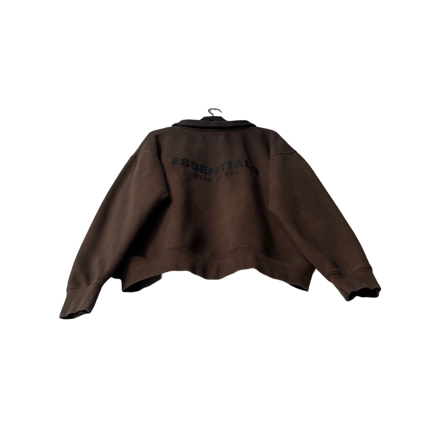 Fear of God ESSENTIALS Collared 1/4 Zip Sweatshirt in Cask / LARGE