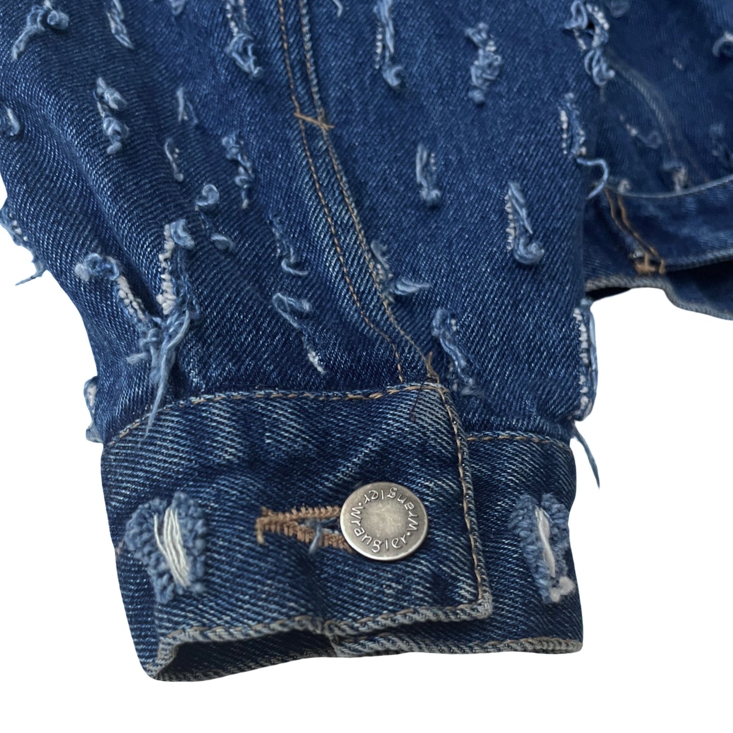 Wrangler Denim Trucker Jacket (distressed) in Deep / MEDIUM