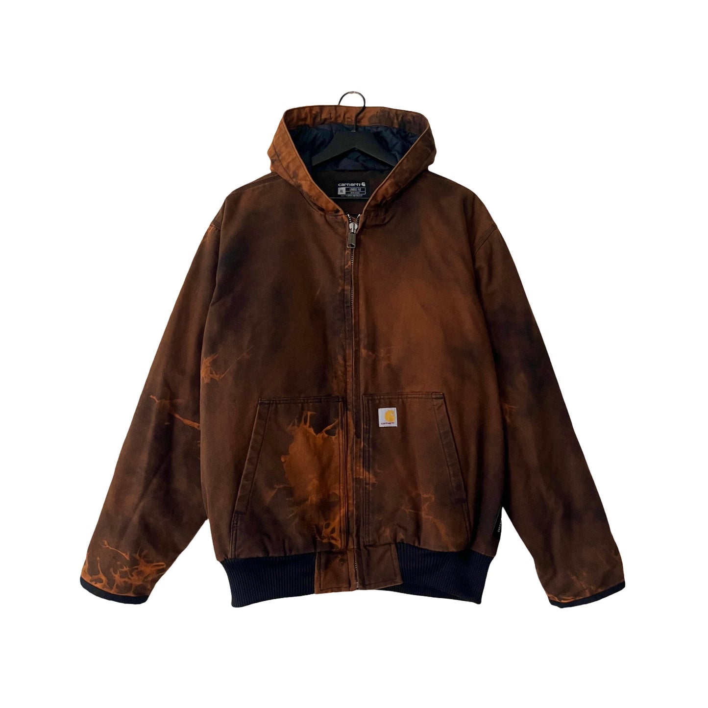 Carhartt Hooded Canvas Work Jacket in Petrified / X-LARGE