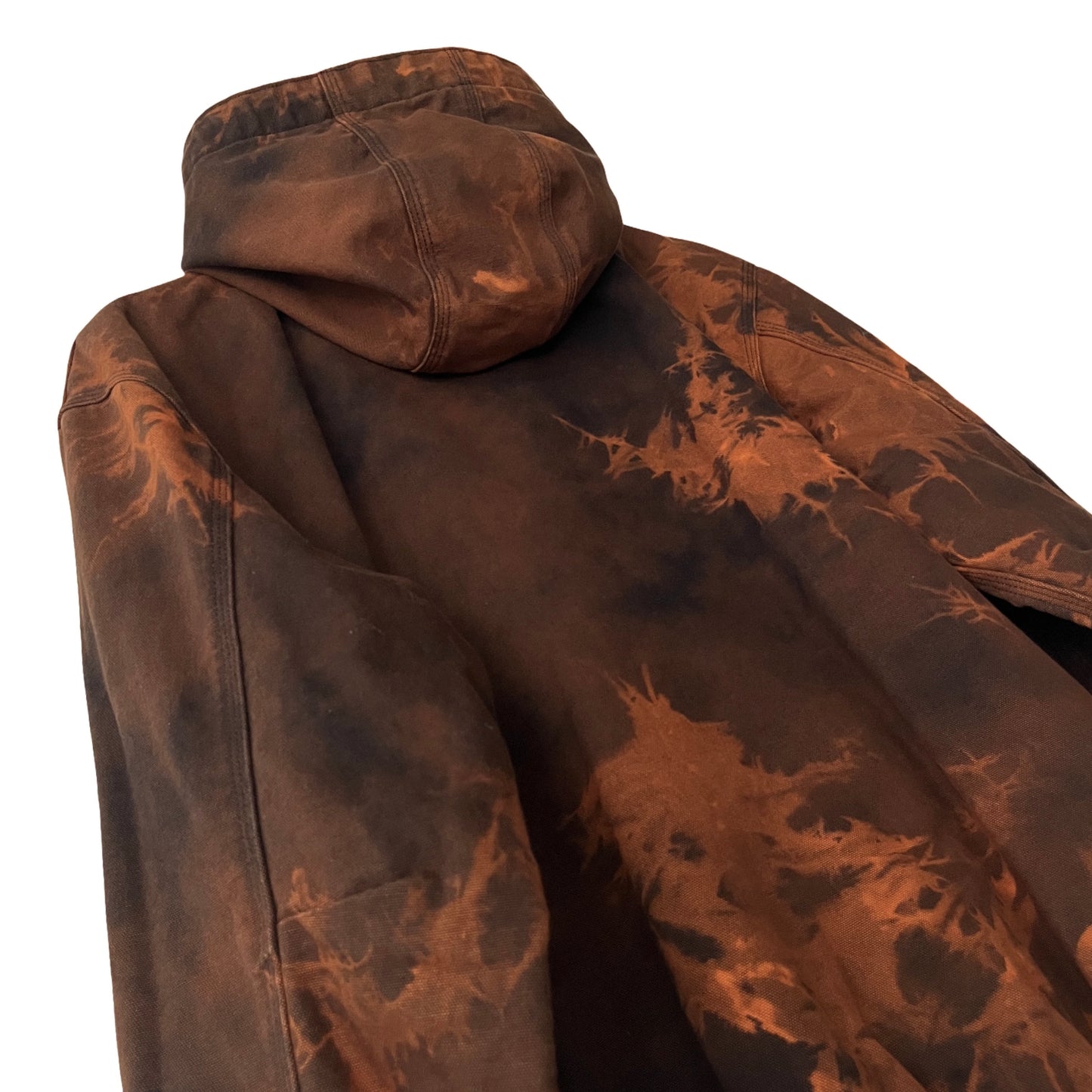 Carhartt Hooded Canvas Work Jacket in Petrified / X-LARGE