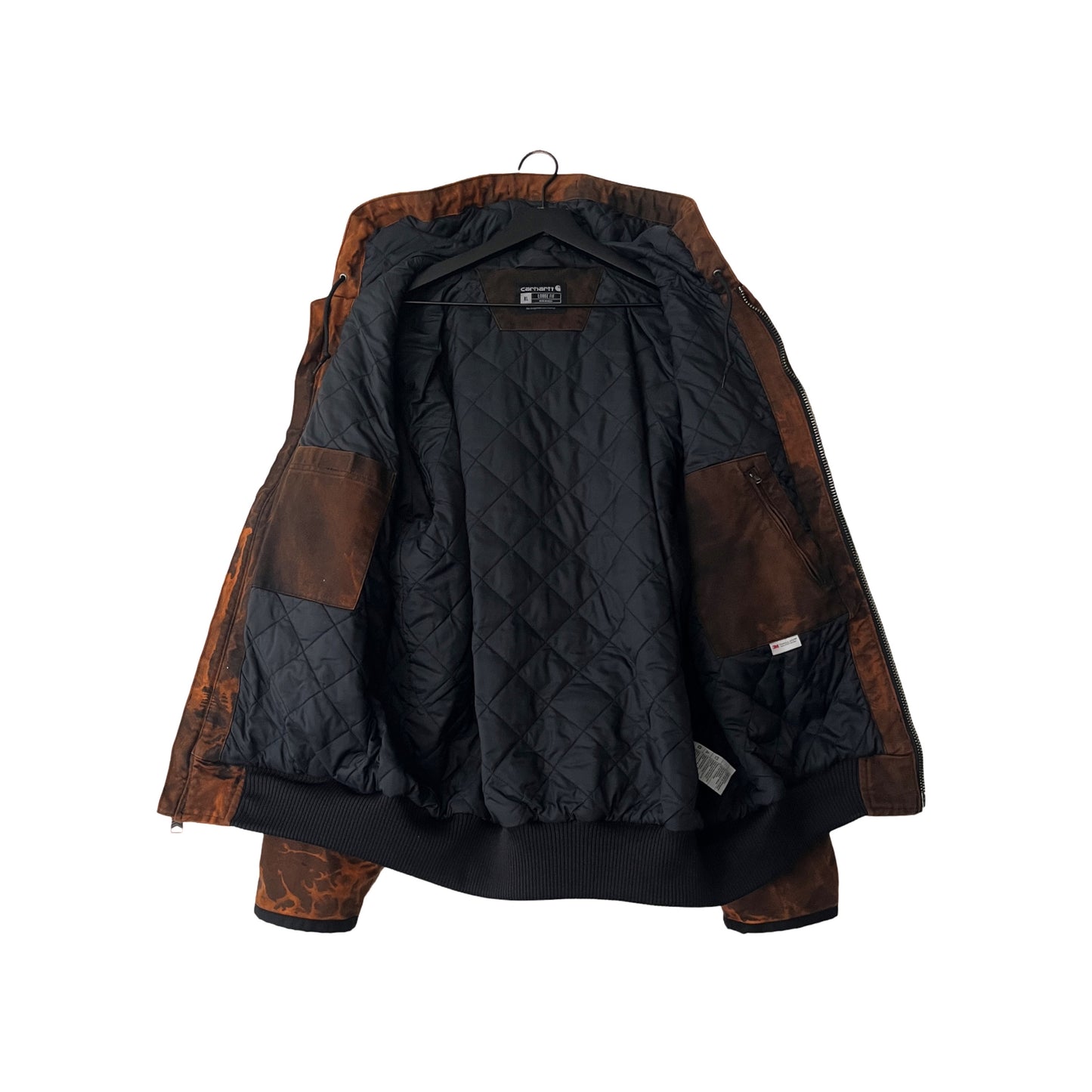 Carhartt Hooded Canvas Work Jacket in Petrified / X-LARGE