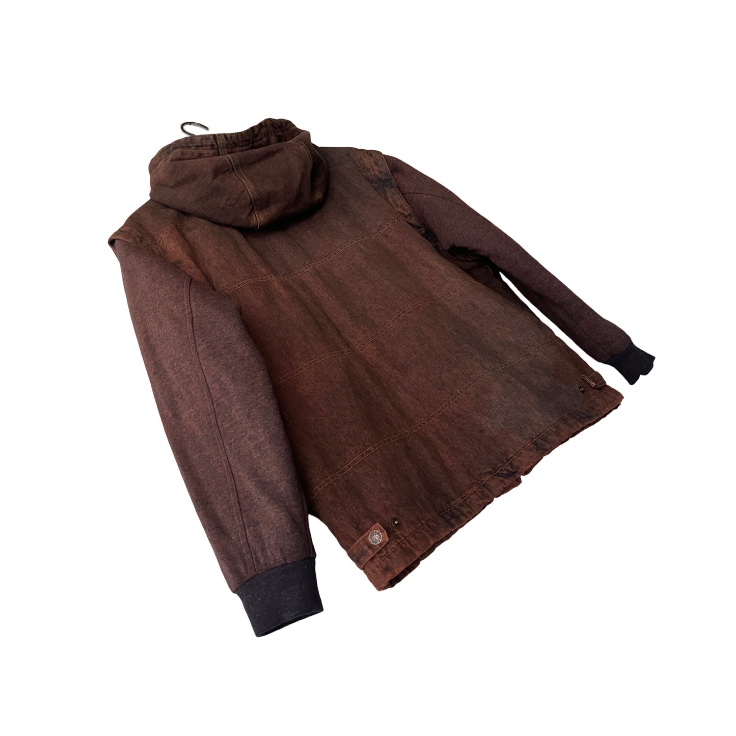 Hybrid Full-Zip Vested Hoodie Jacket in Clay / MEDIUM